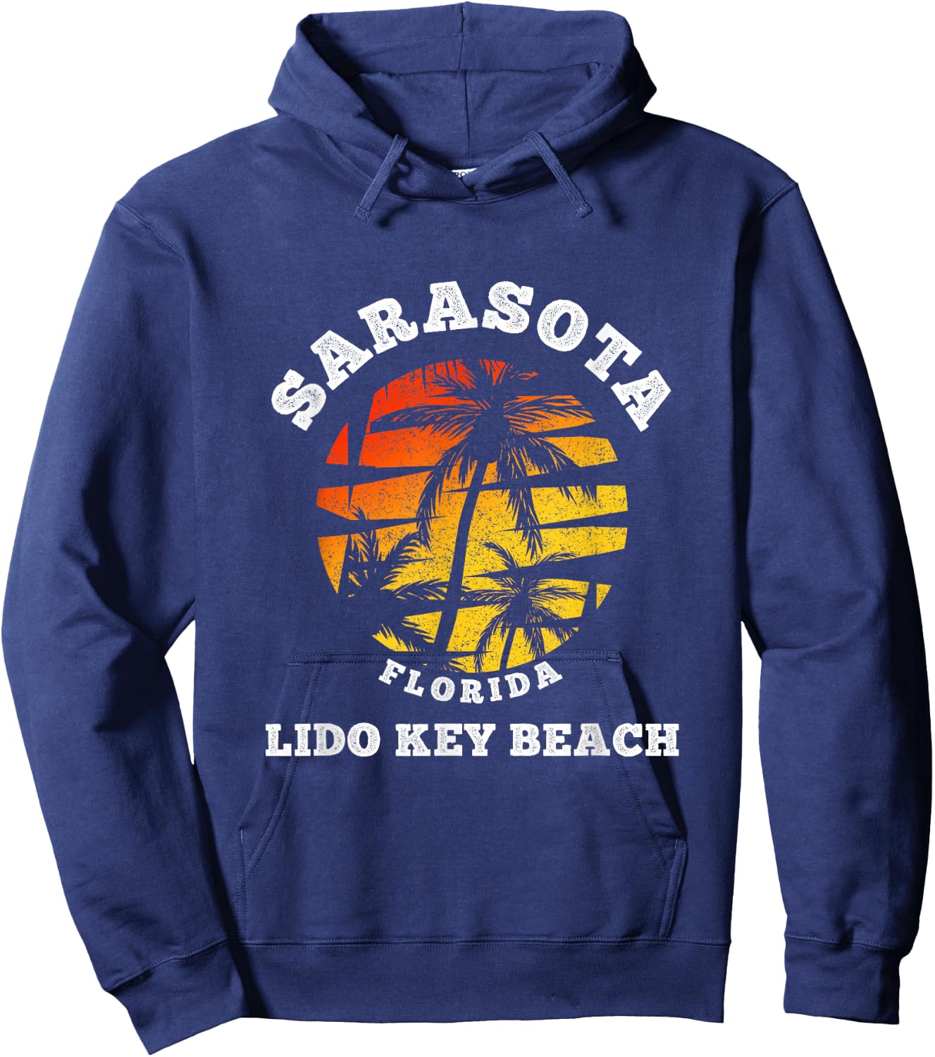 Lido Key Beach Florida Sarasota Retro Beach Summer Holiday Hoodie - Hoodie | Navy