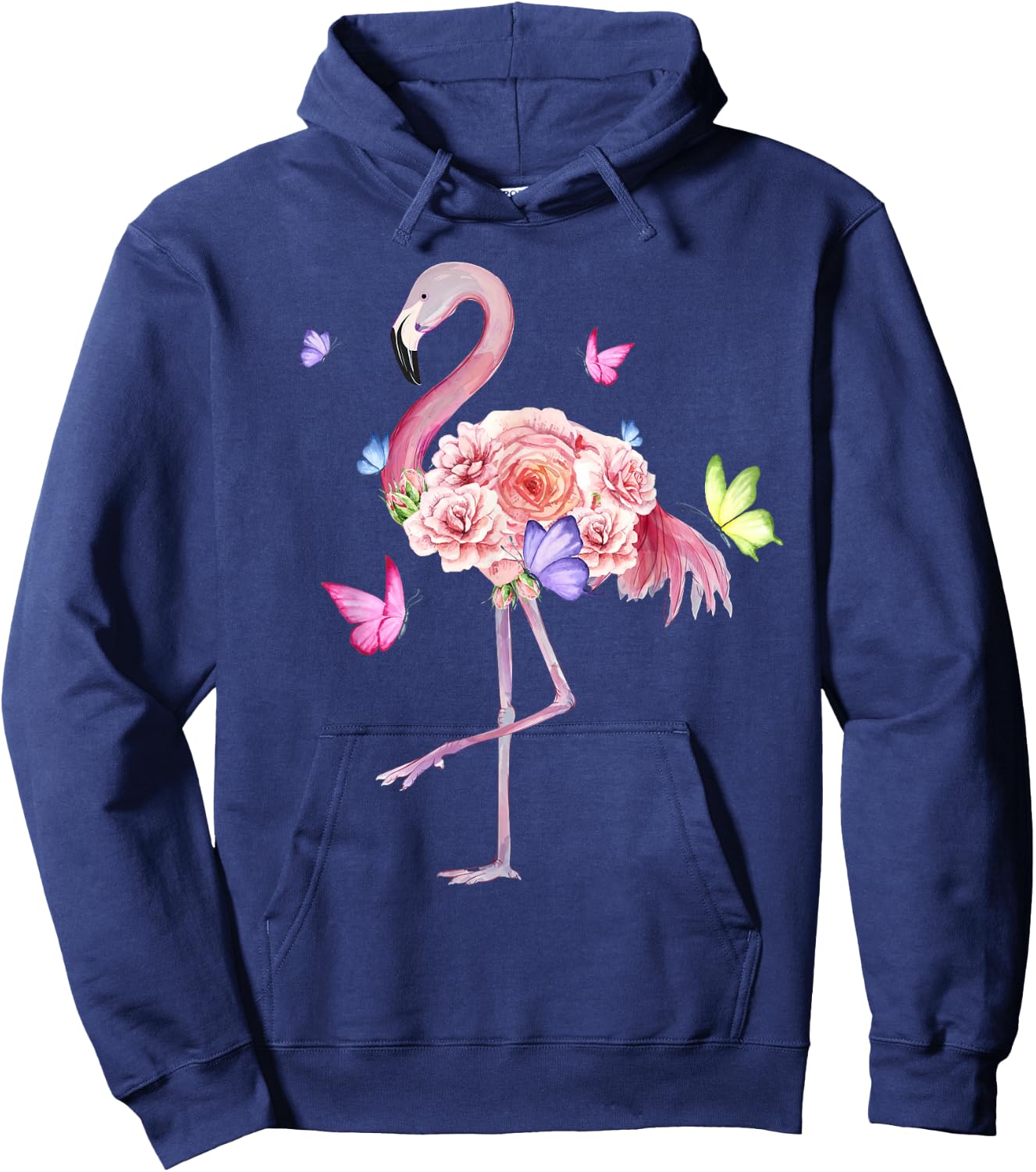 Nature Pink Flowers Women Girls Kids Flamingo Hoodie - Hoodie | Navy