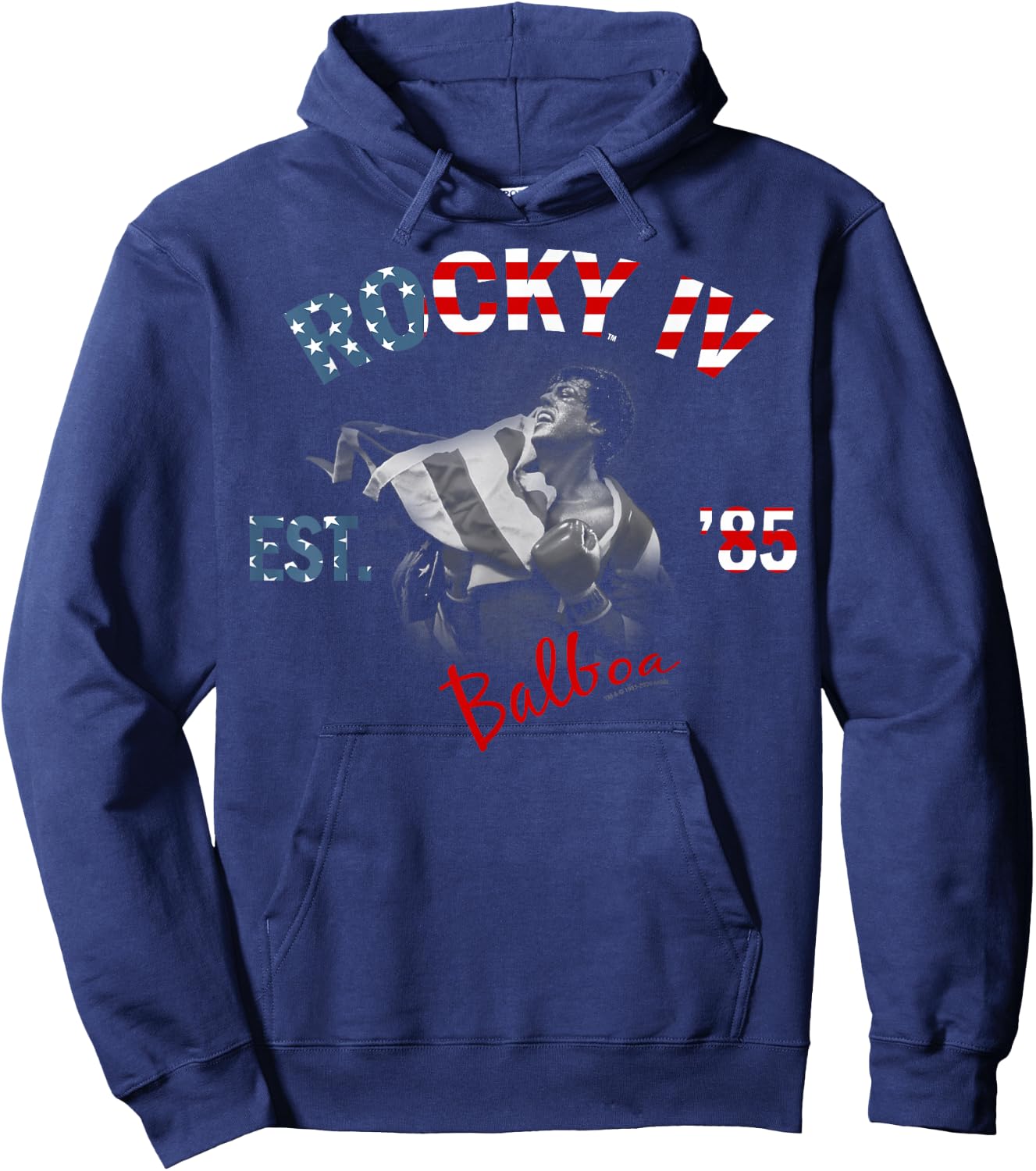 Rocky IV Est. '85 American Flag Fill Hoodie - Hoodie | Navy