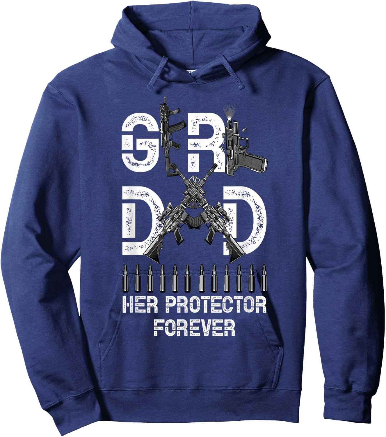 Girl a Dad Her Protector Forever Father of Girls Fathers Day Hoodie - Hoodie | Navy