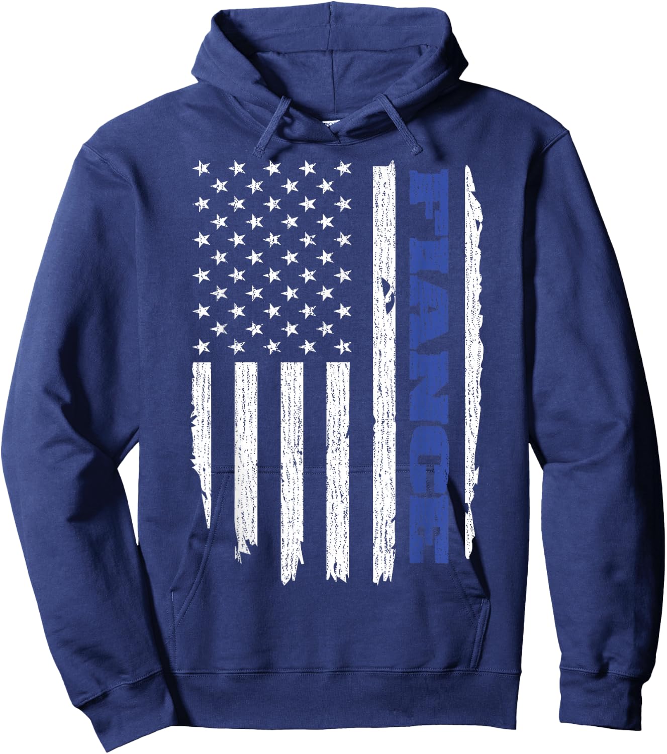 Police Fiance American Flag USA Thin Blue Women Men Hoodie - Hoodie | Navy