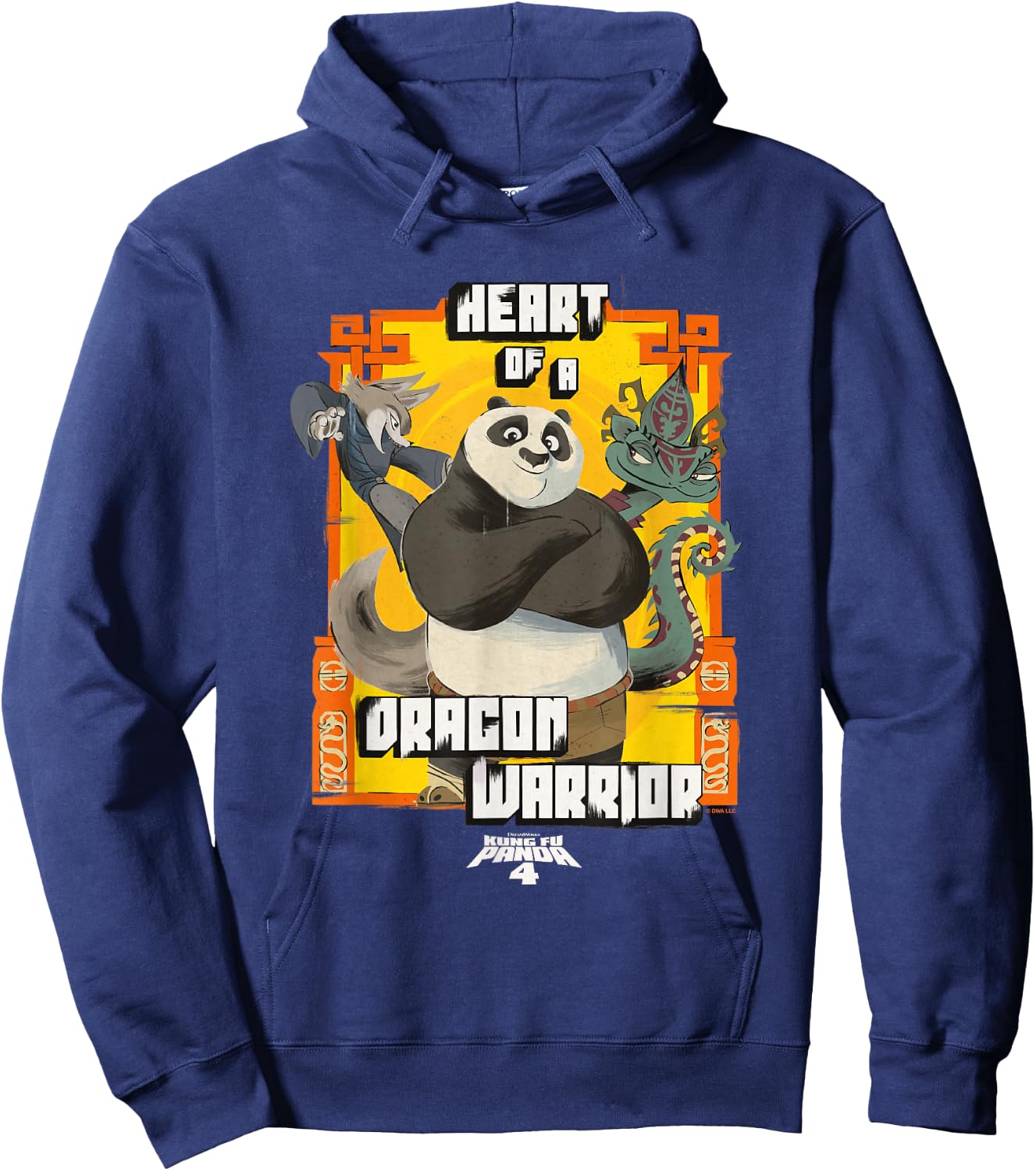 Kung Fu Panda 4 Heart Of A Dragon Warrior Vintage Portrait Hoodie - Hoodie | Navy