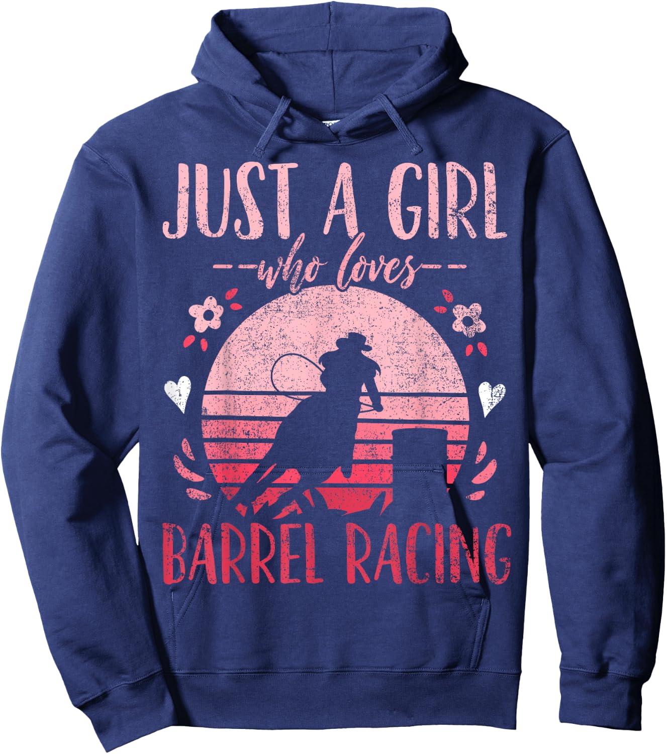 Barrel Racer Just a Girl Who Loves Barrel Racing Vintage Hoodie - Hoodie | Navy