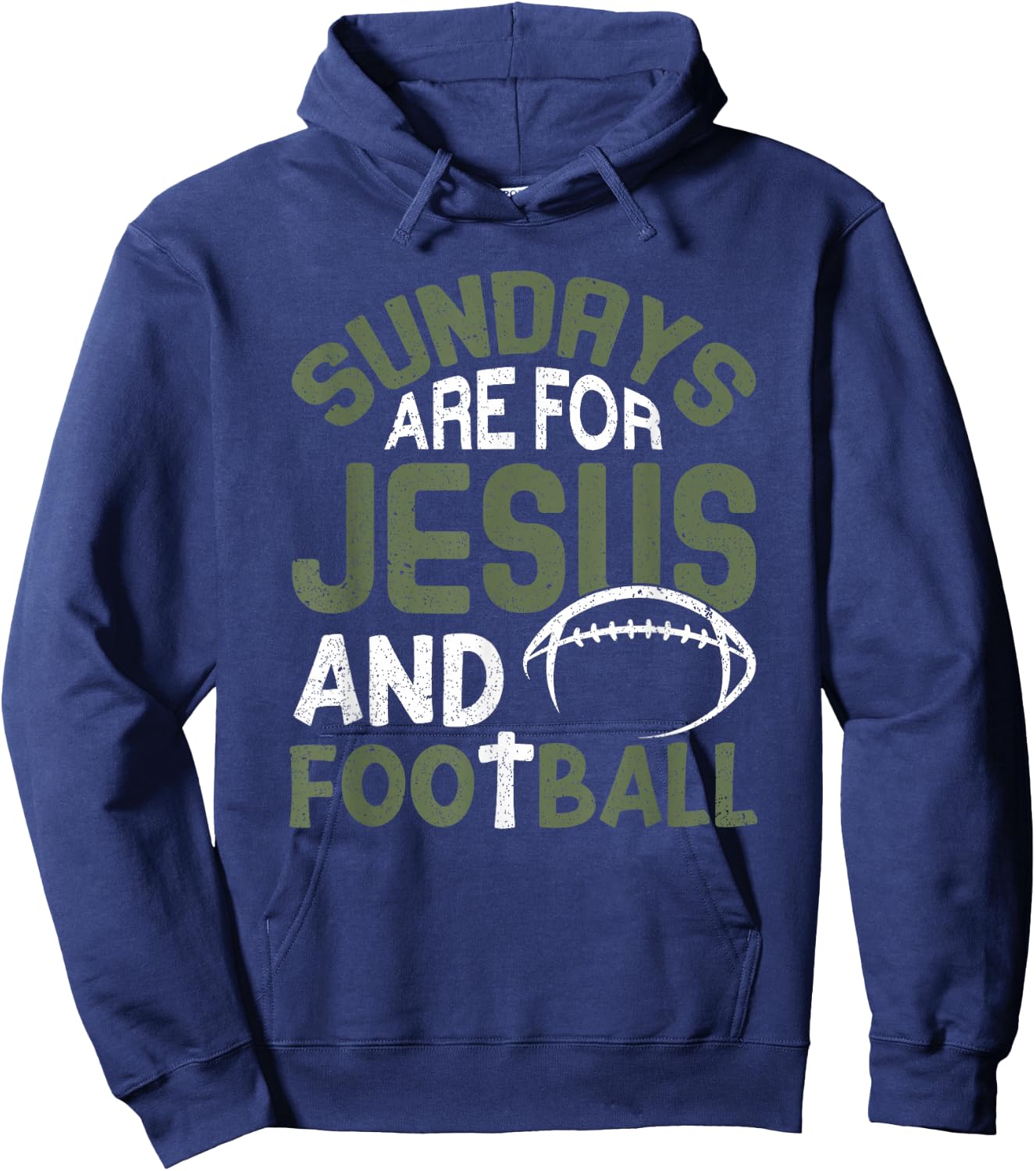 Sundays Are For Jesus & Football Draft Day Fantasy Football Hoodie - Hoodie | Navy