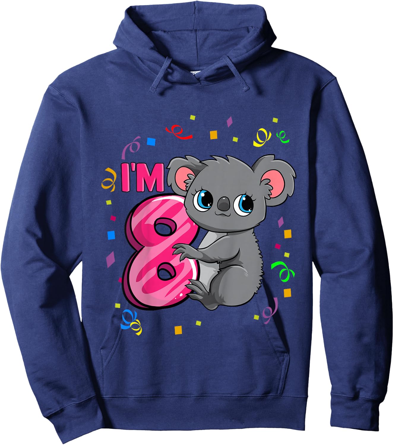 8th Birthday Shirt For Girls Koala Bear 8 Years Old Hoodie - Hoodie | Navy