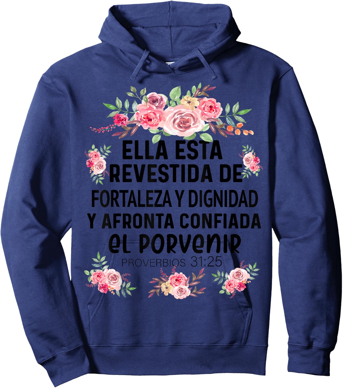 Camiseta cristiana en espanol Versiculo Spanish Christians Hoodie - Hoodie | Navy