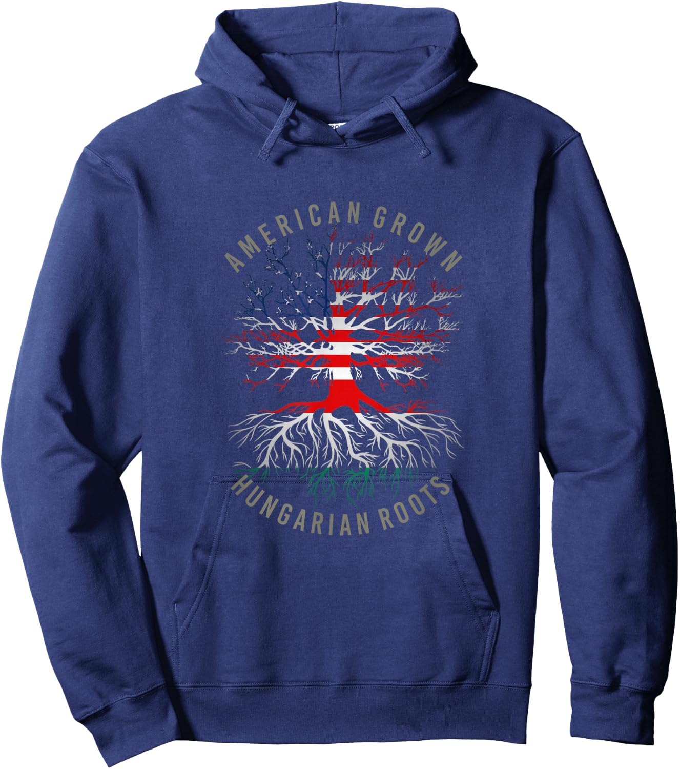 American Grown Hungarian Roots USA Hungary Flag Heritage Hoodie - Hoodie | Navy