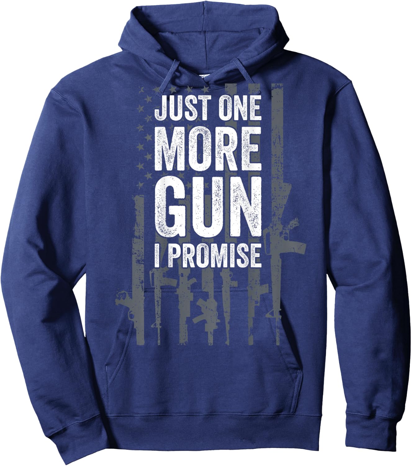 Just One More Gun I Promise Funny Guns Lover Gift - ON Back Small Hoodie - Hoodie | Navy