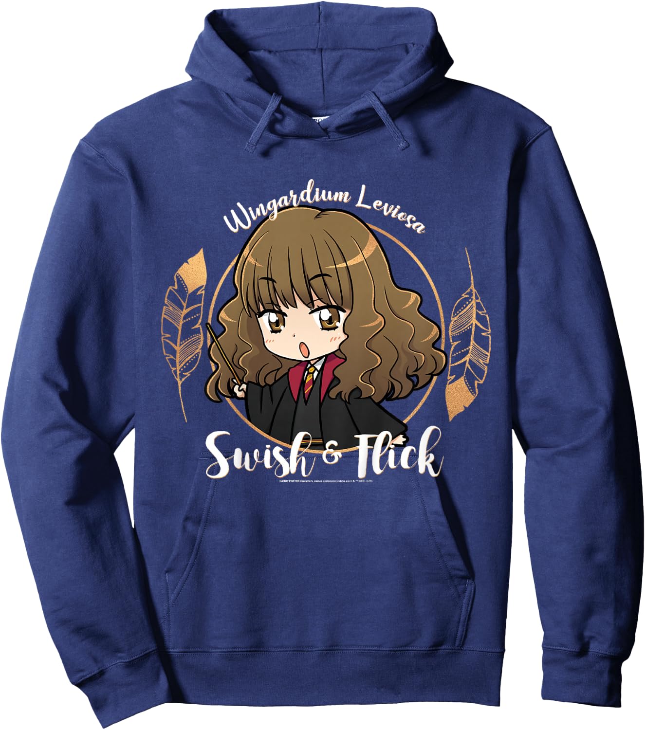 Kids Harry Potter Hermione Granger Swish and Flick Anime Portrait Hoodie - Hoodie | Navy