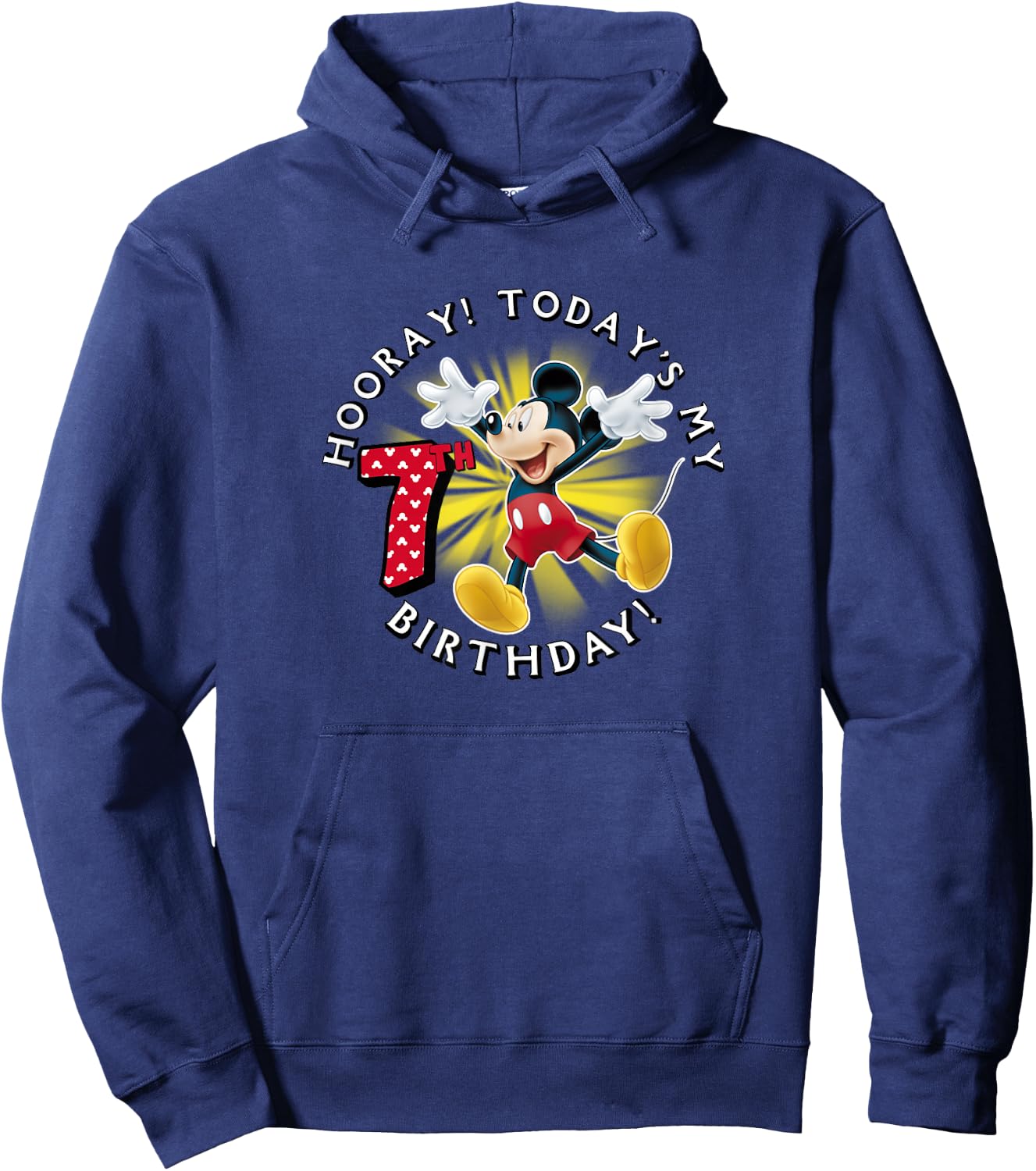 Disney Mickey Mouse Hooray! Today's My 7th Birthday Hoodie - Hoodie | Navy