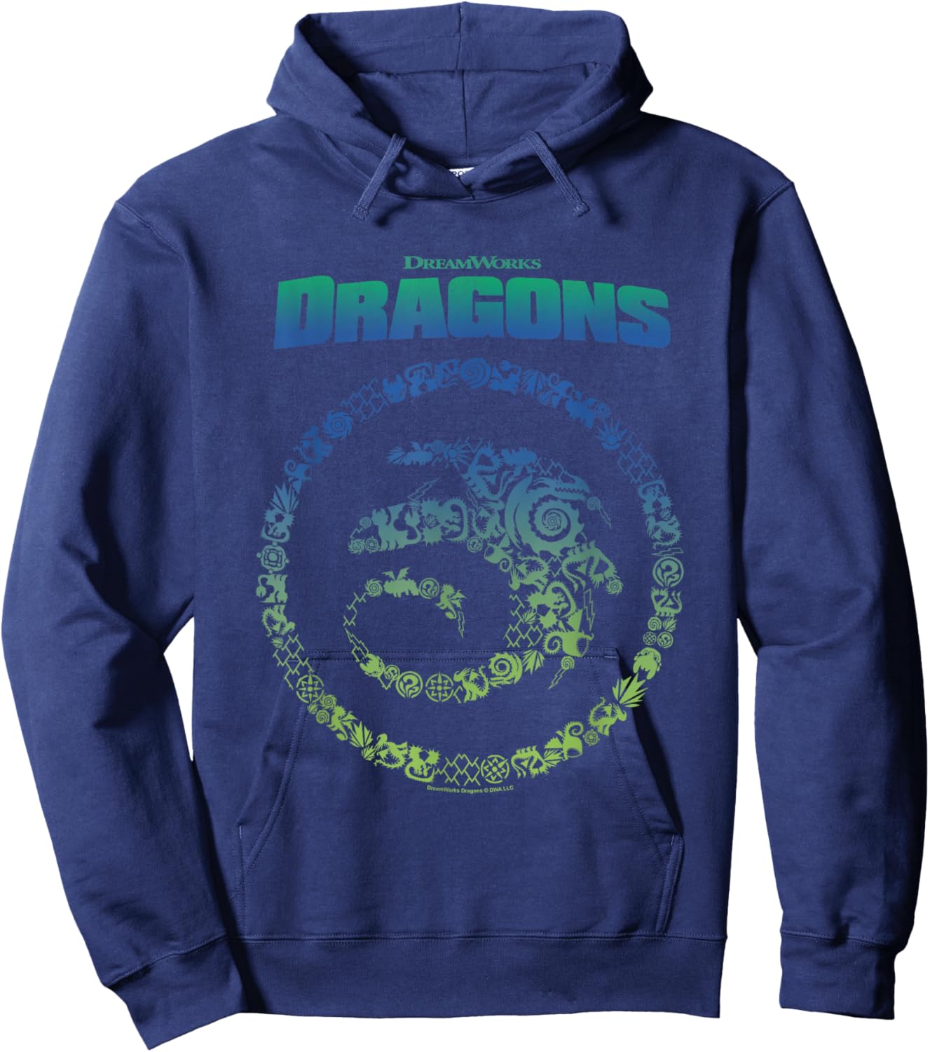 How to Train Your Dragon Toothless Vintage Symbols Logo Hoodie - Hoodie | Navy