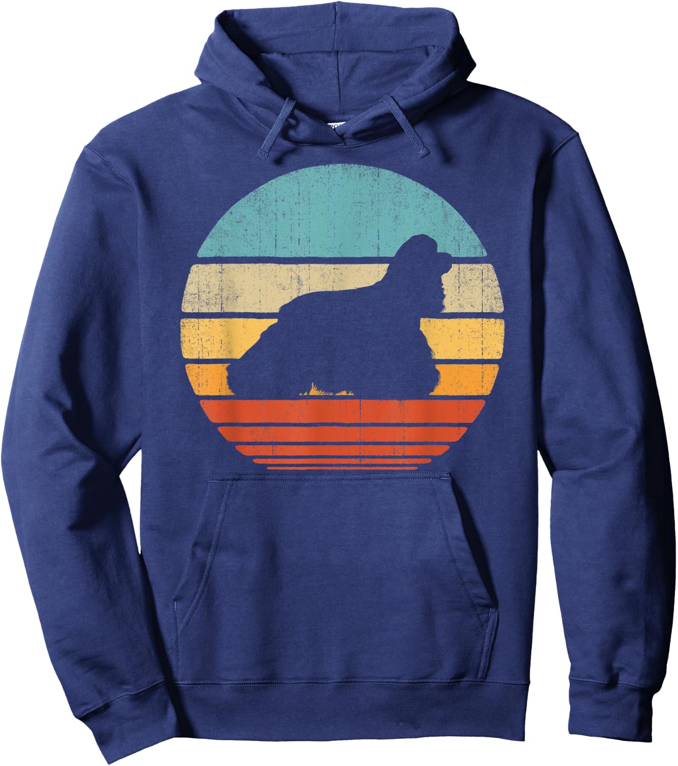 Cocker Spaniel Retro Vintage 60s 70s Sunset Dog Lovers Men Hoodie - Hoodie | Navy