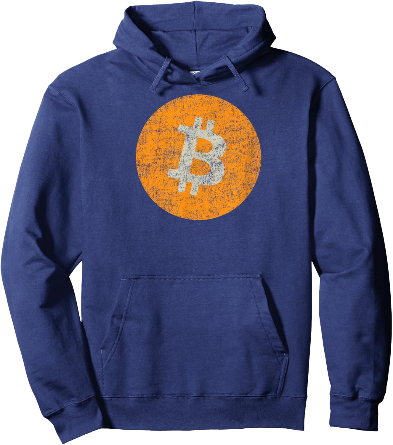 Bitcoin Shirt - Vintage Distressed Bitcoin Logo - Bitcoin Hoodie - Hoodie | Navy