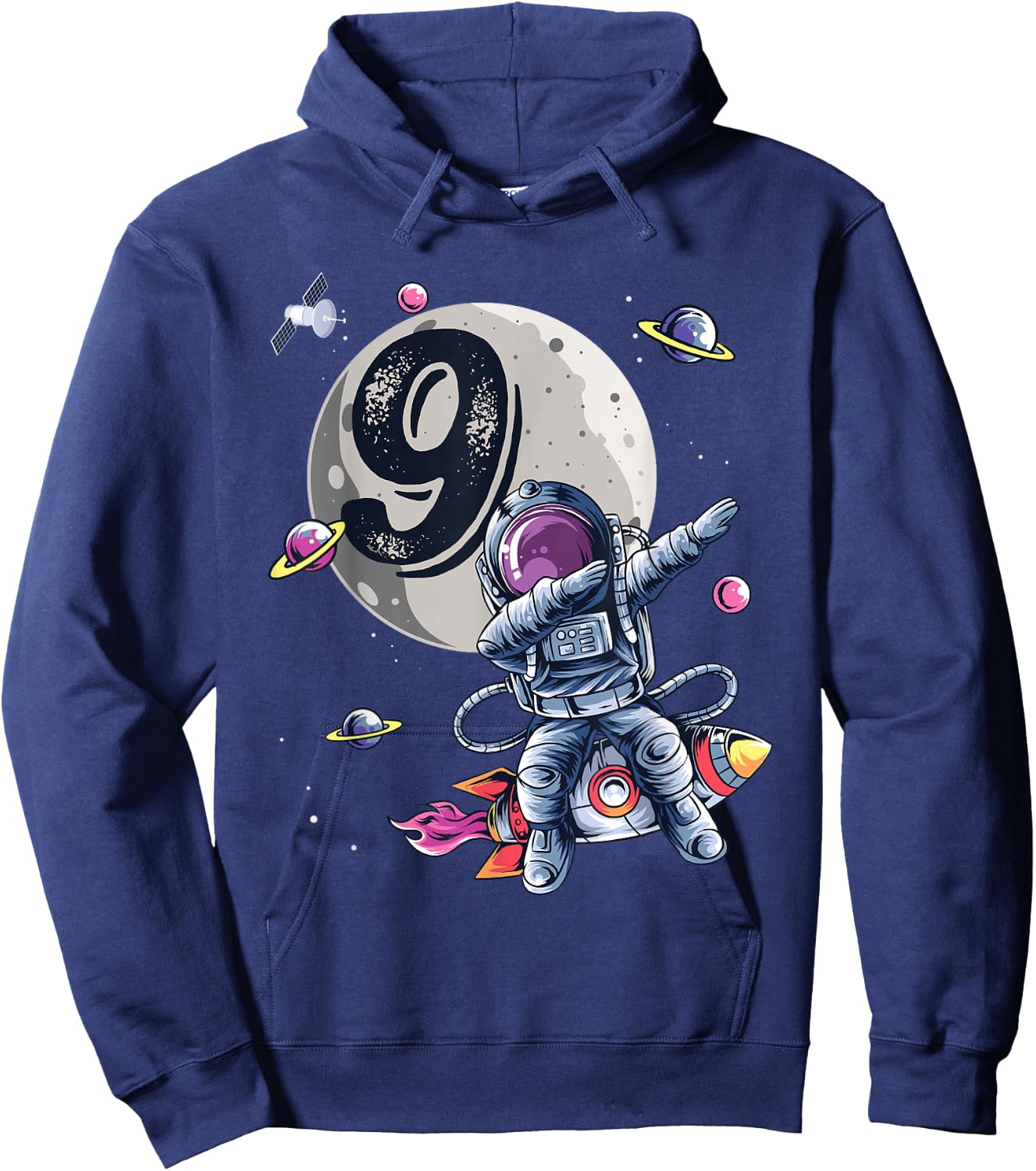 9 Years Old Birthday Boy Astronaut Gifts Space 9th B-Day Hoodie - Hoodie | Navy