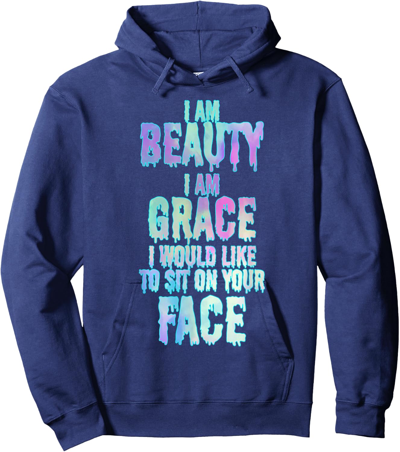 Pastel Goth Kawaii Gothic Sassy Lewd Sarcastic Eboy Egirl Hoodie - Hoodie | Navy