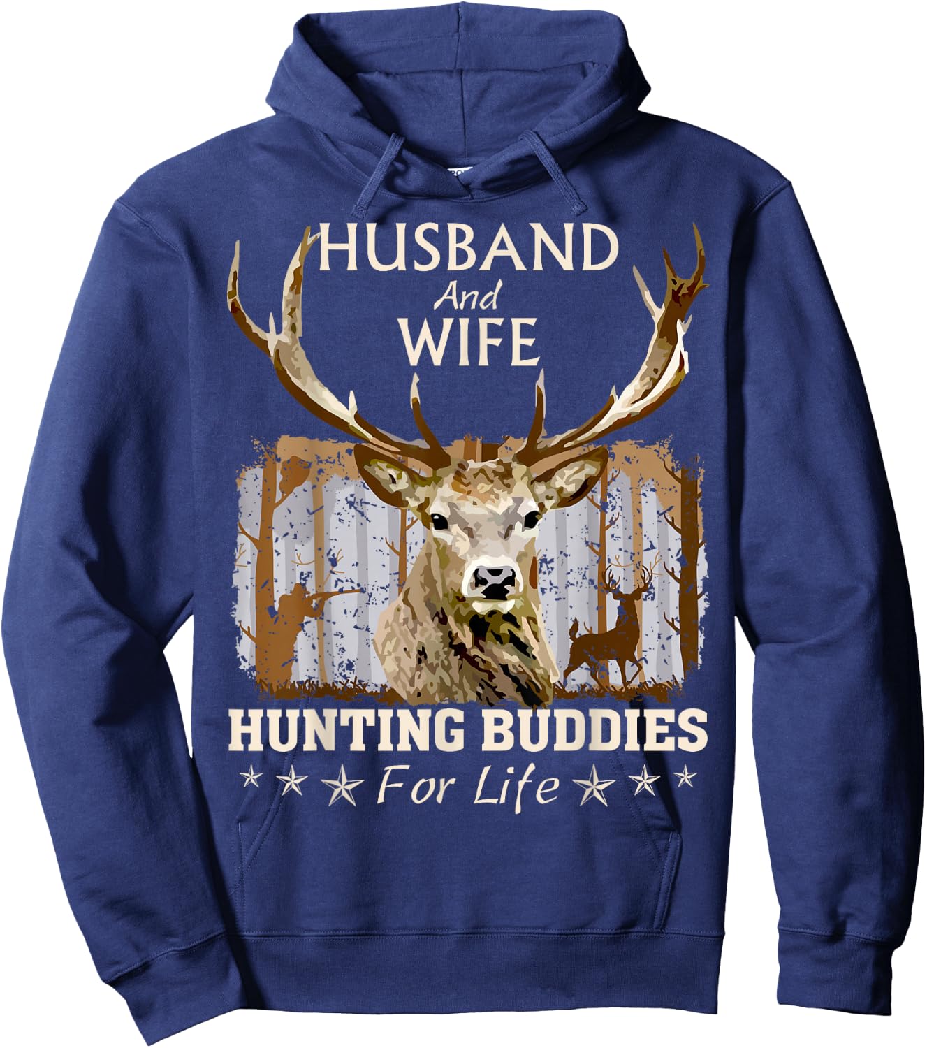 Husband and Wife Hunting Buddies For Life Funny Love To Hunt Hoodie - Hoodie | Navy