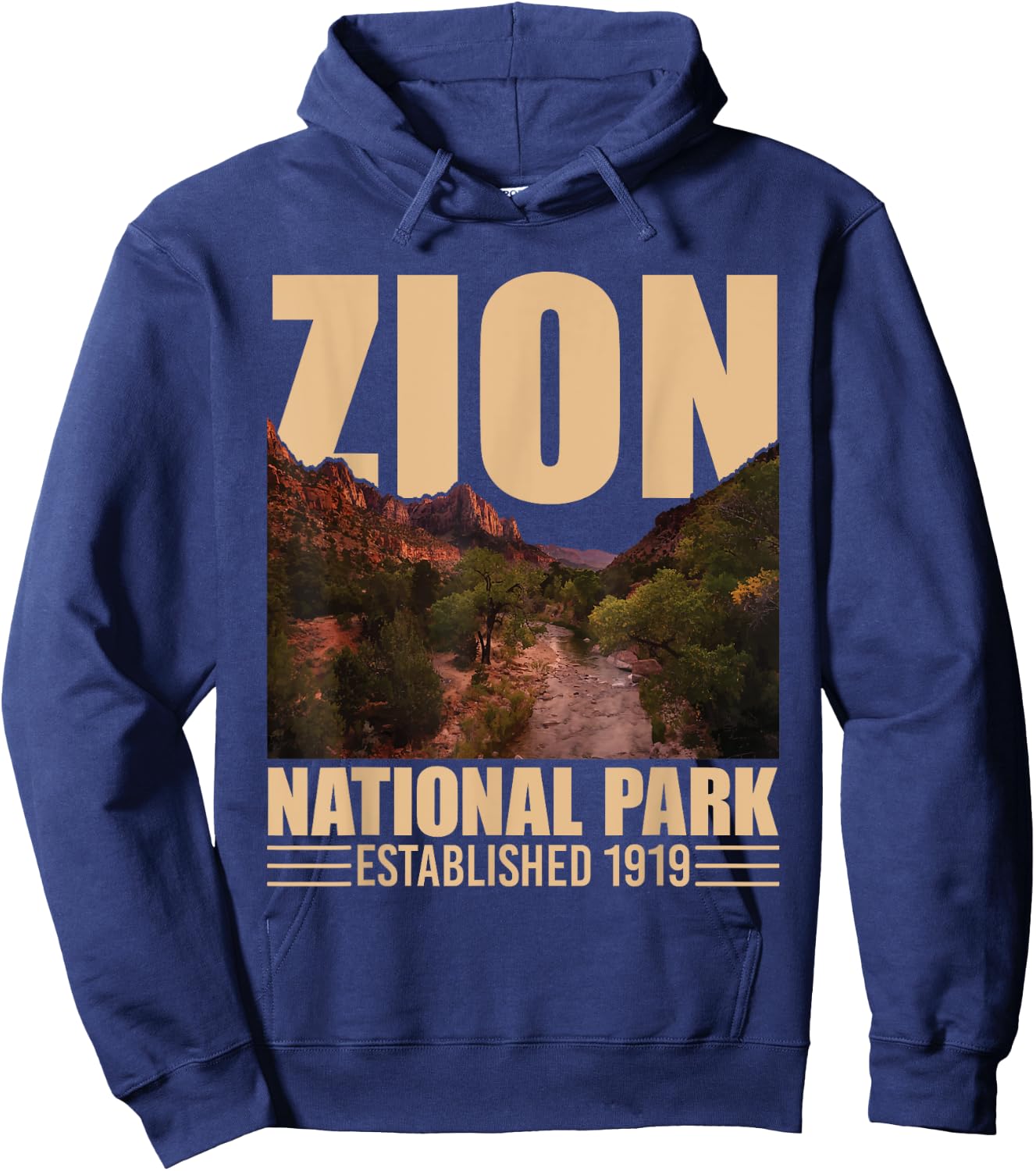 Zion National Park - Retro Hiking & Camping Lover Hoodie - Hoodie | Navy