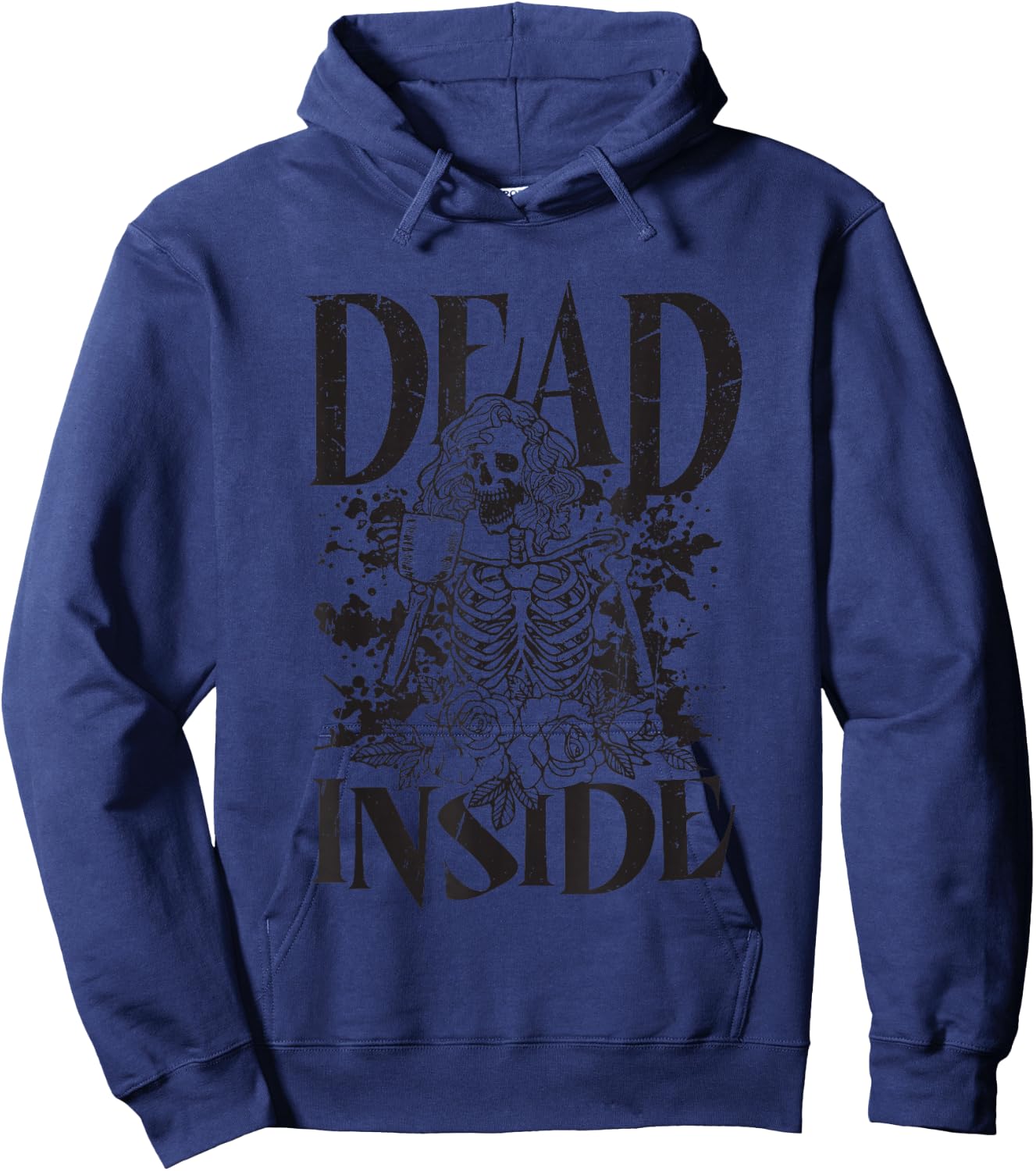 Funny Dead Inside Casual Graphic Hoodie - Hoodie | Navy