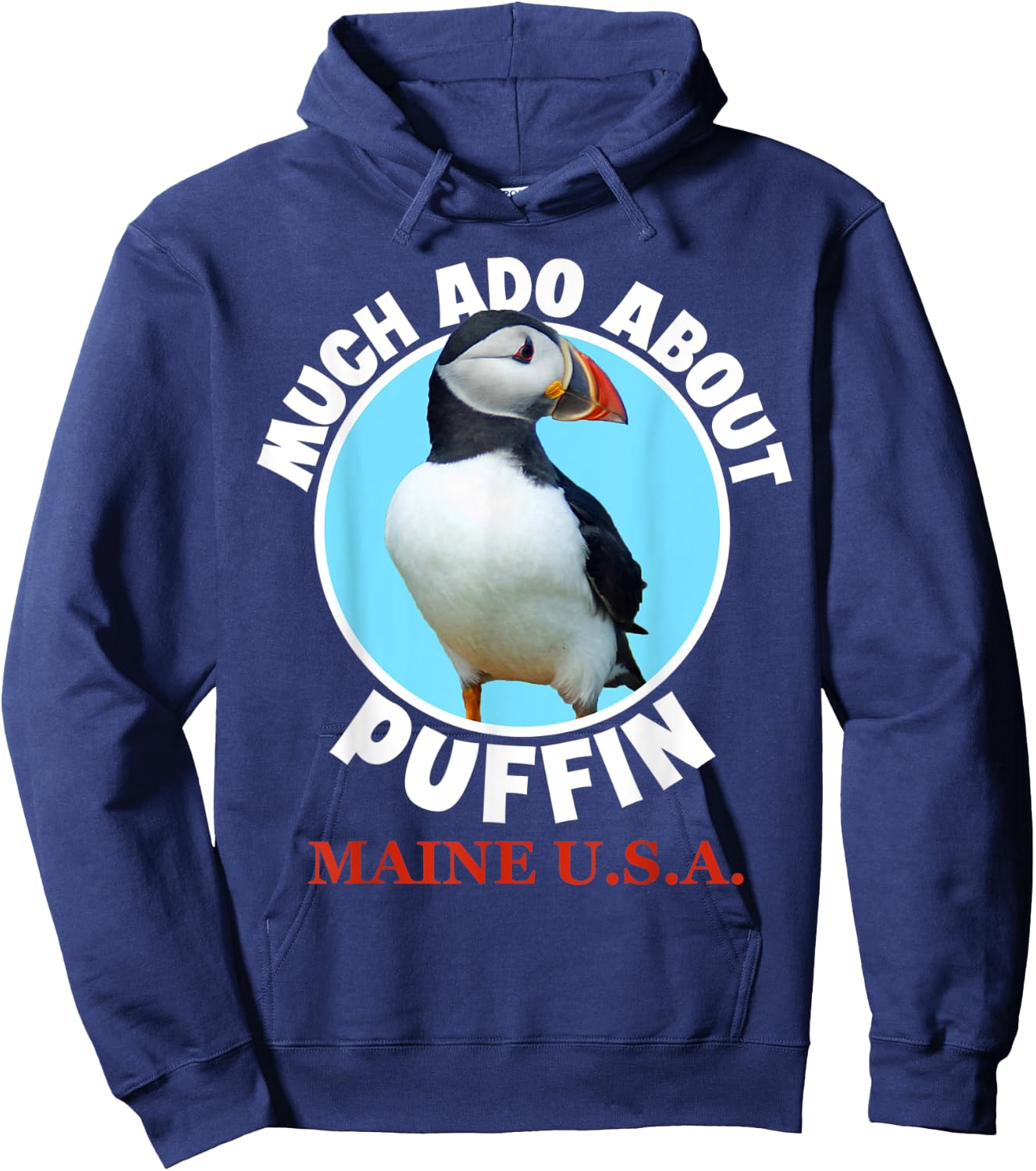 Puffin Bird Maine USA Souvenir Men Funny Hoodie - Hoodie | Navy