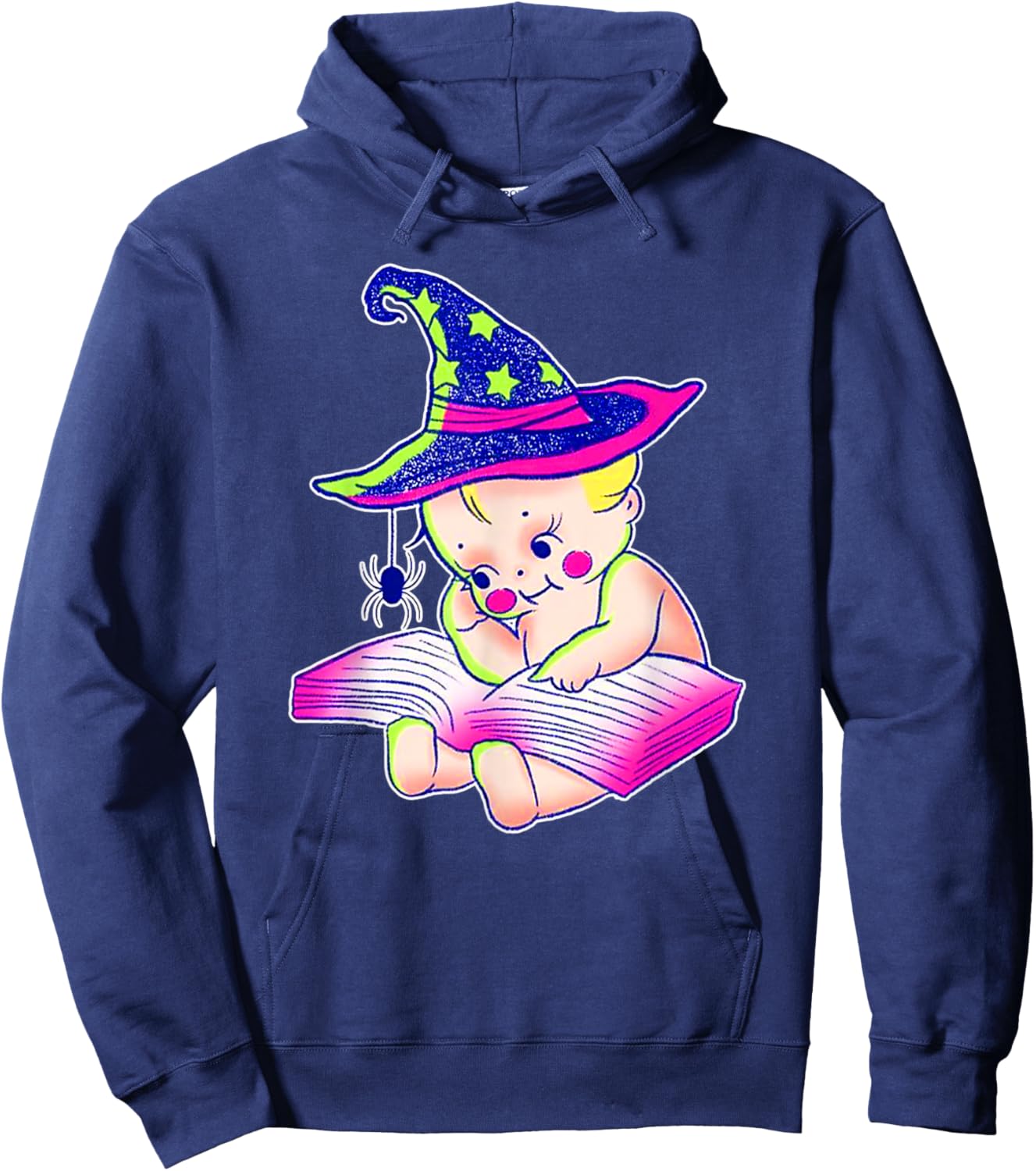 Kewpie Baby Witch Spider Magic Spell Tattoo Flash Hoodie - Hoodie | Navy