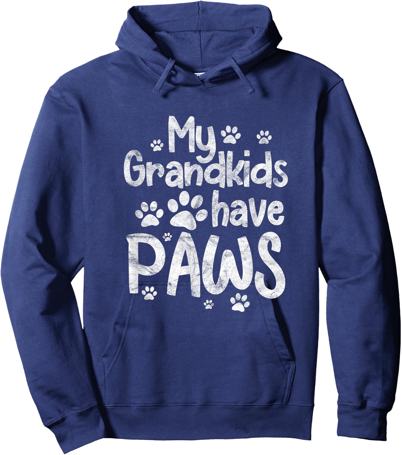 My Grandkids Have Paws Funny Dog Cat Grandma Grandmother Hoodie - Hoodie | Navy