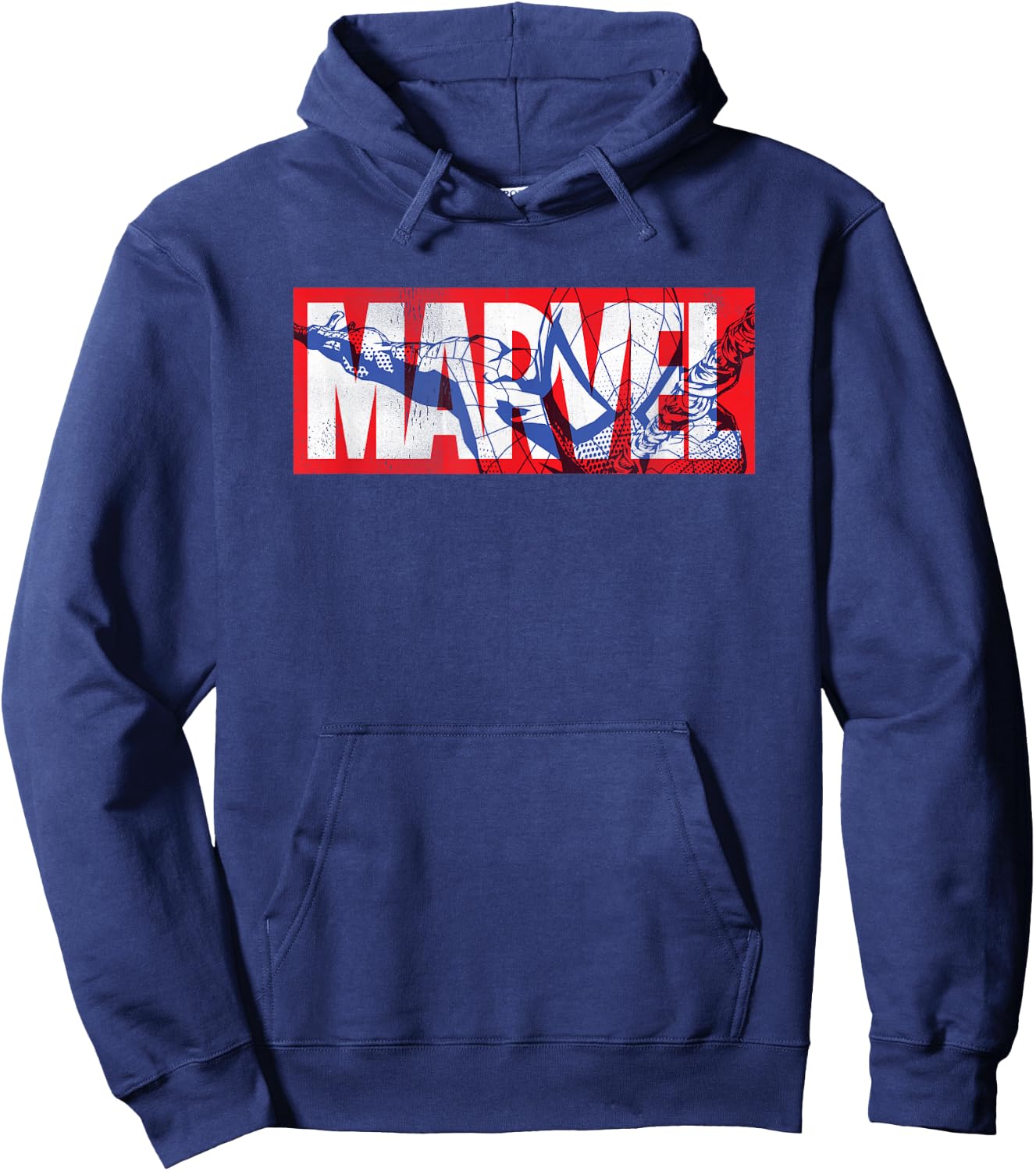 Marvel Logo with Spider-Man Hoodie - Hoodie | Navy