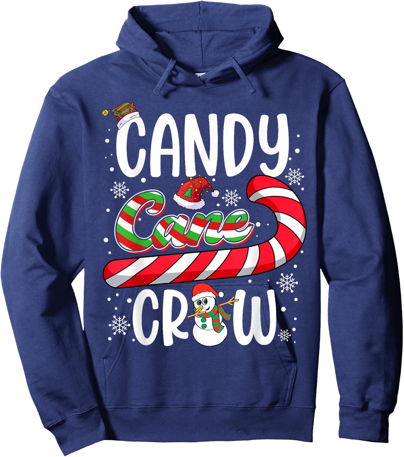 Candy Cane Crew Christmas Xmas Love Candy Boys Girls Kids Hoodie - Hoodie | Navy