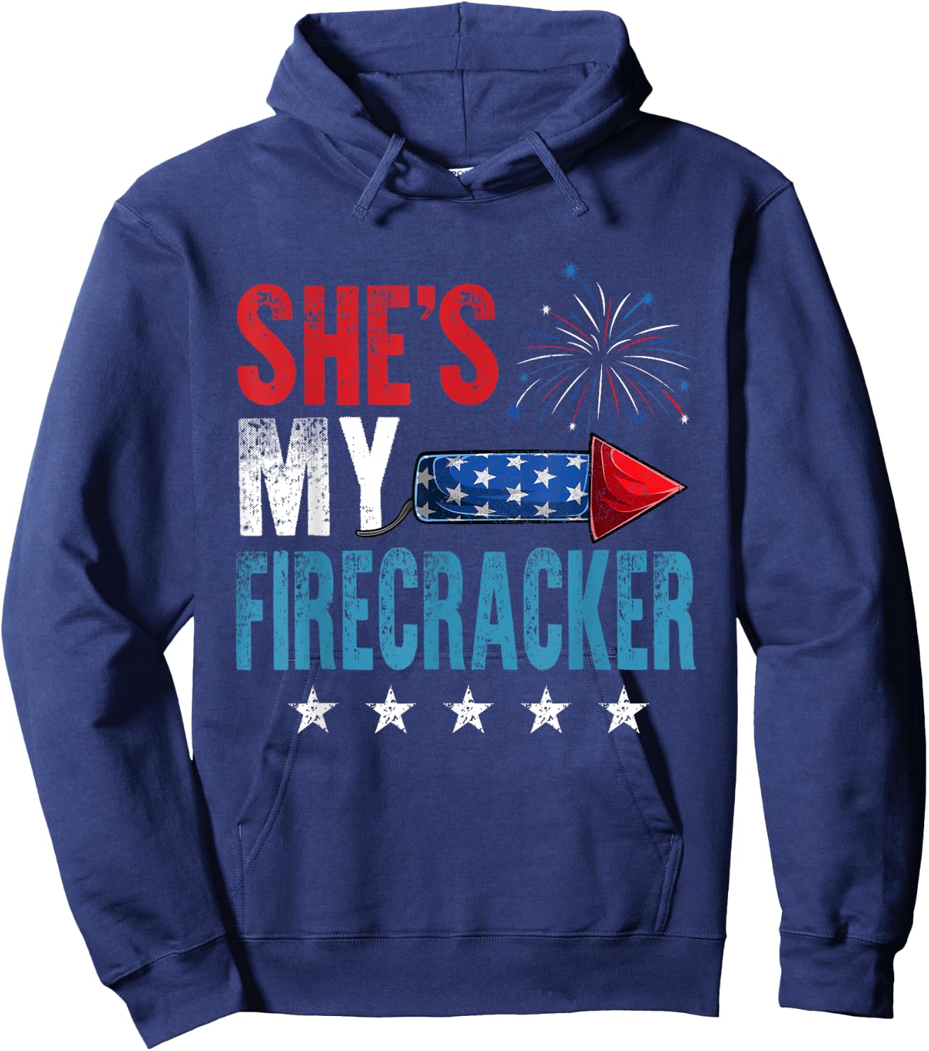 She's My Firecracker His And Hers 4th July Matching Couples Hoodie - Hoodie | Navy