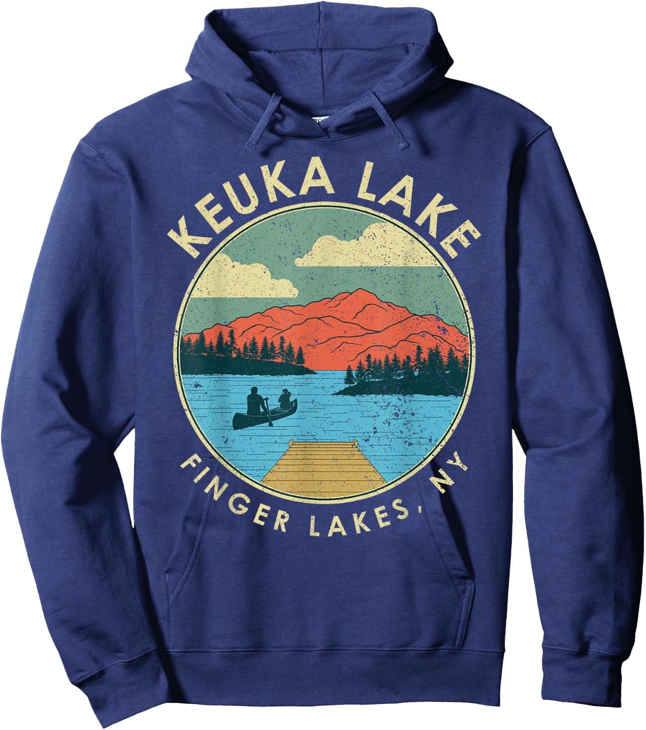 Finger Lakes NY New York Keuka Lake Hoodie - Hoodie | Navy