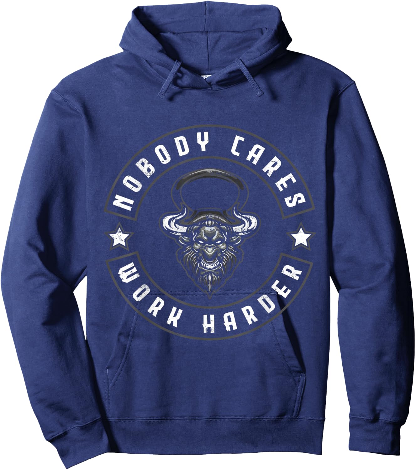 Nobody Cares Work Harder Kettlebell Workout Weightlifting Hoodie - Hoodie | Navy