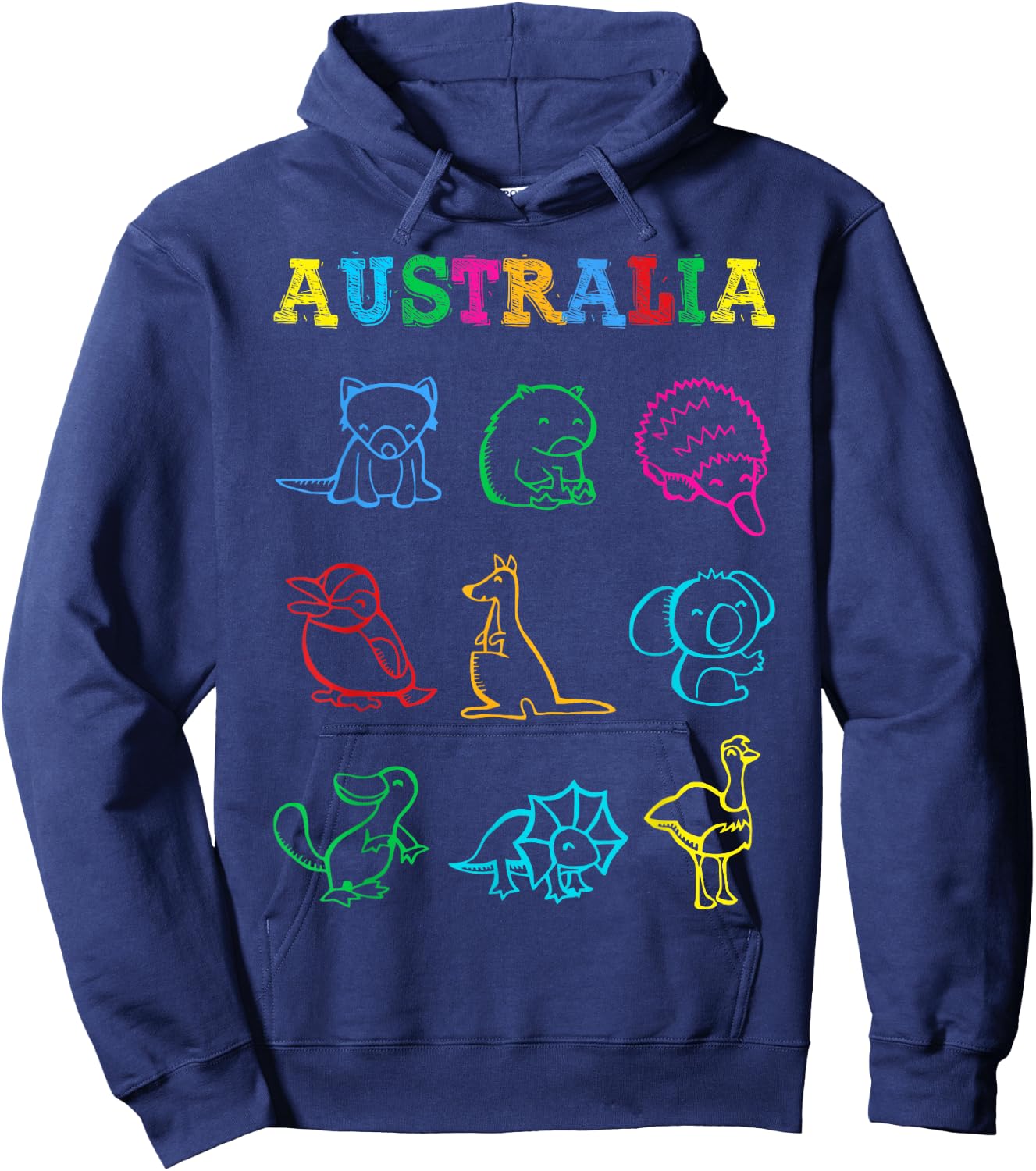 Australia Day Toddler Shirt Funny Animals Australian Hoodie - Hoodie | Navy