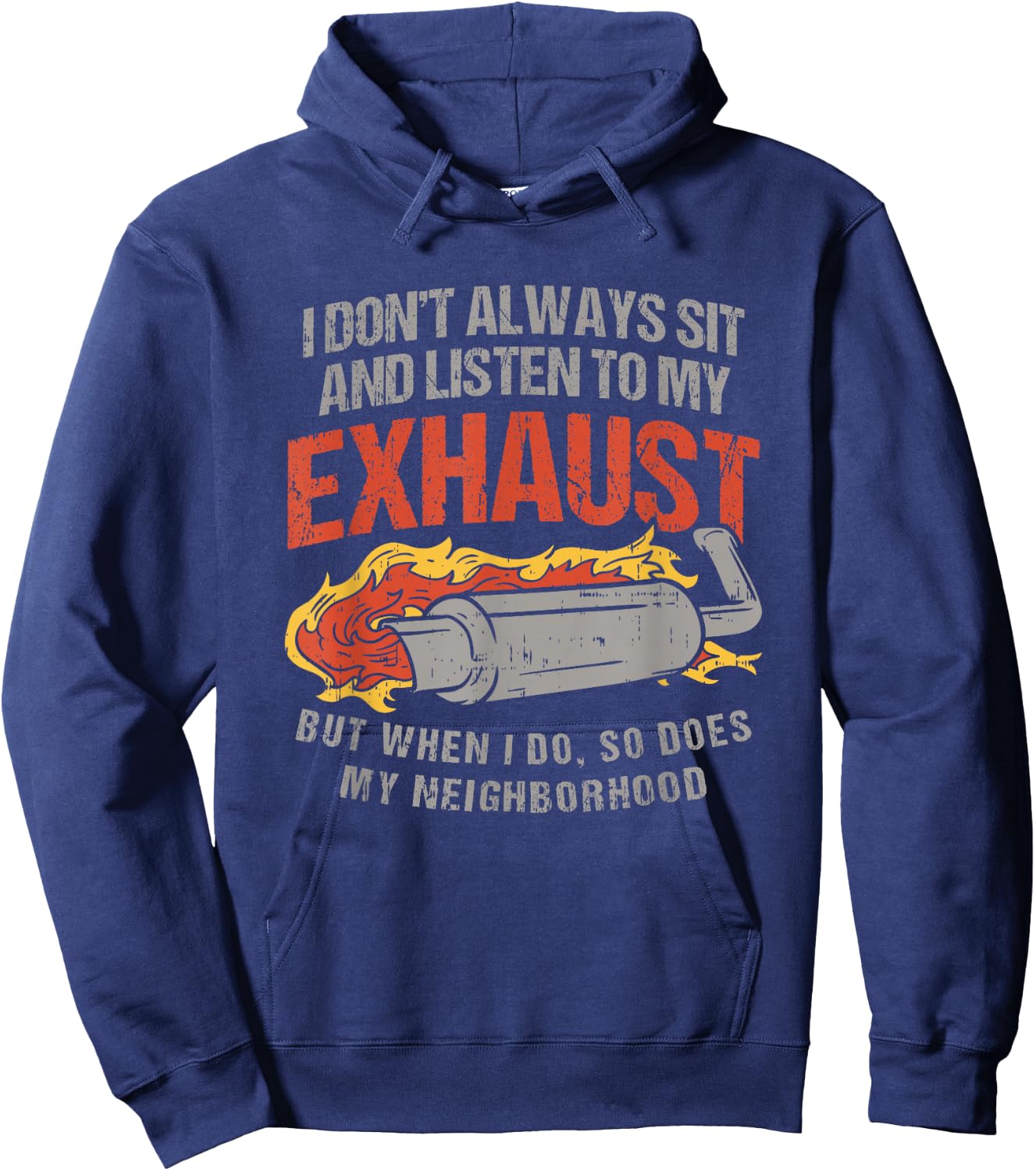 Motorcycle Exhaust for Rider Funny Biker Quote Motorbike Hoodie - Hoodie | Navy