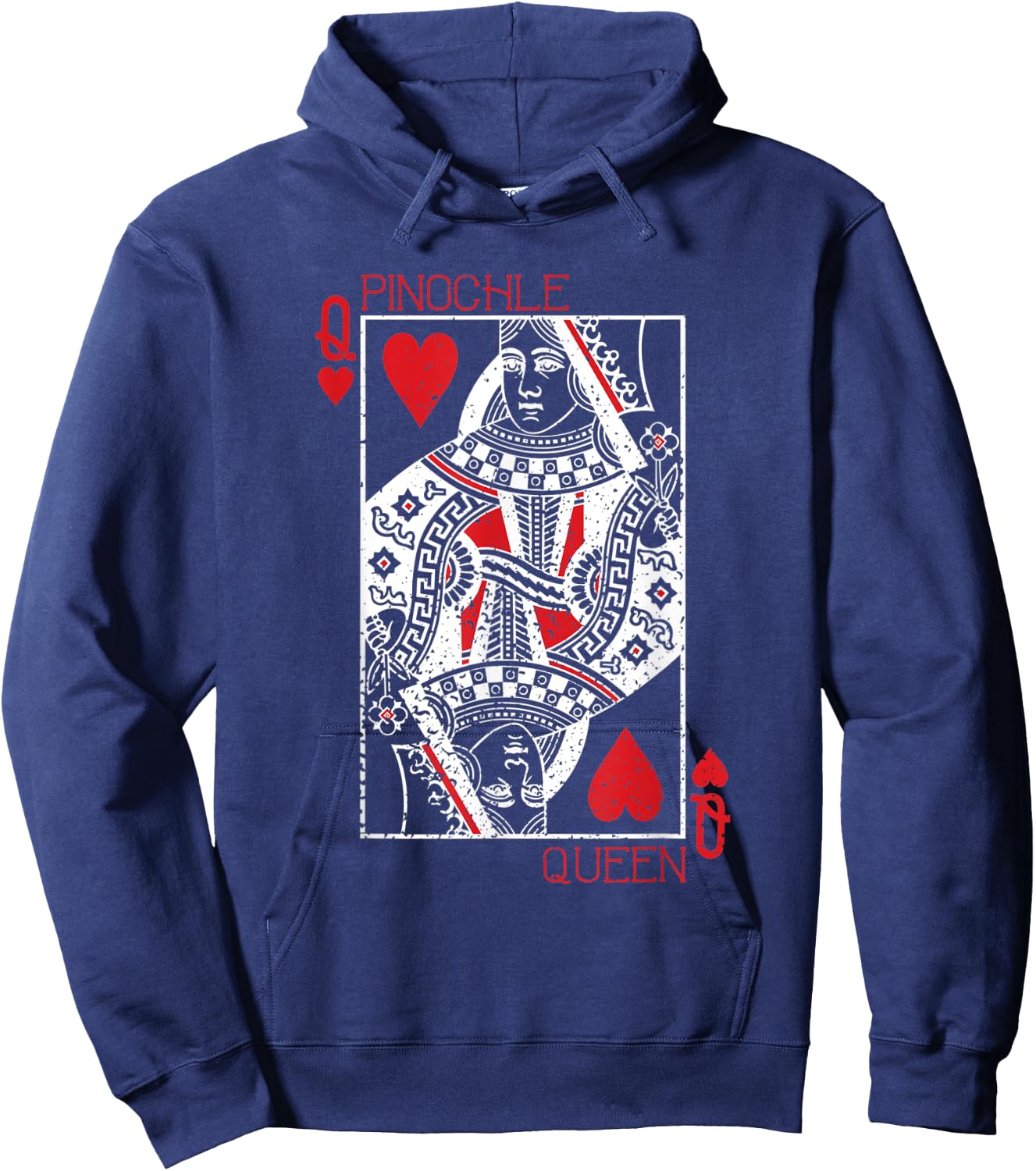 Pinochle queen card - pinochle gift Hoodie - Hoodie | Navy