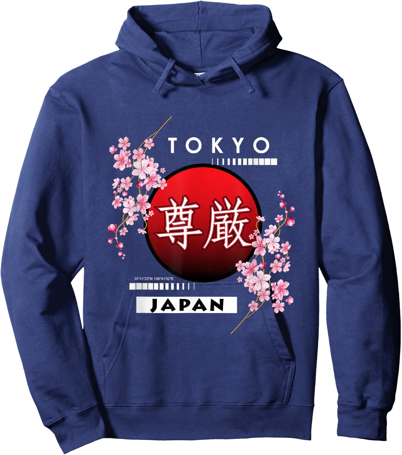 Sakura Cherry Blossom of Big City in Japan, Tokyo Hoodie - Hoodie | Navy