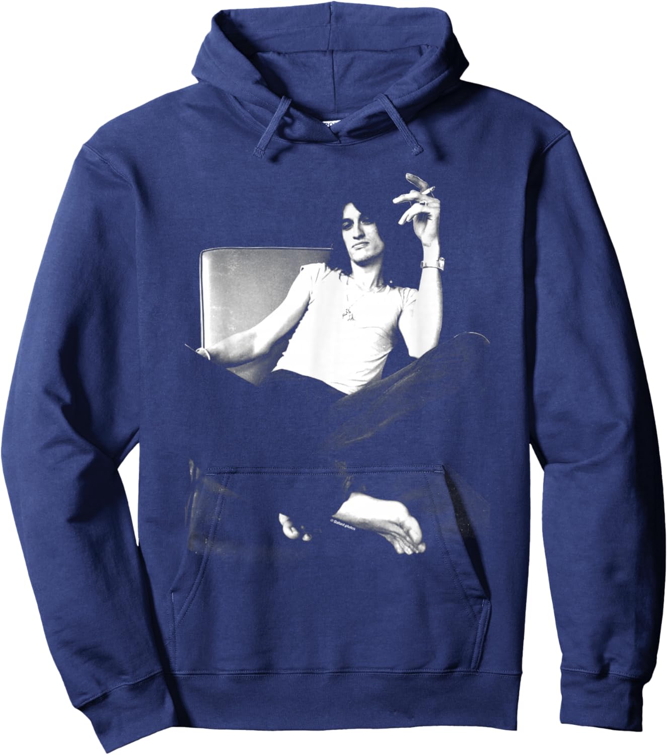 Joe Perry Guitarist Of Aerosmith 1985 By Allan Ballard Hoodie - Hoodie | Navy