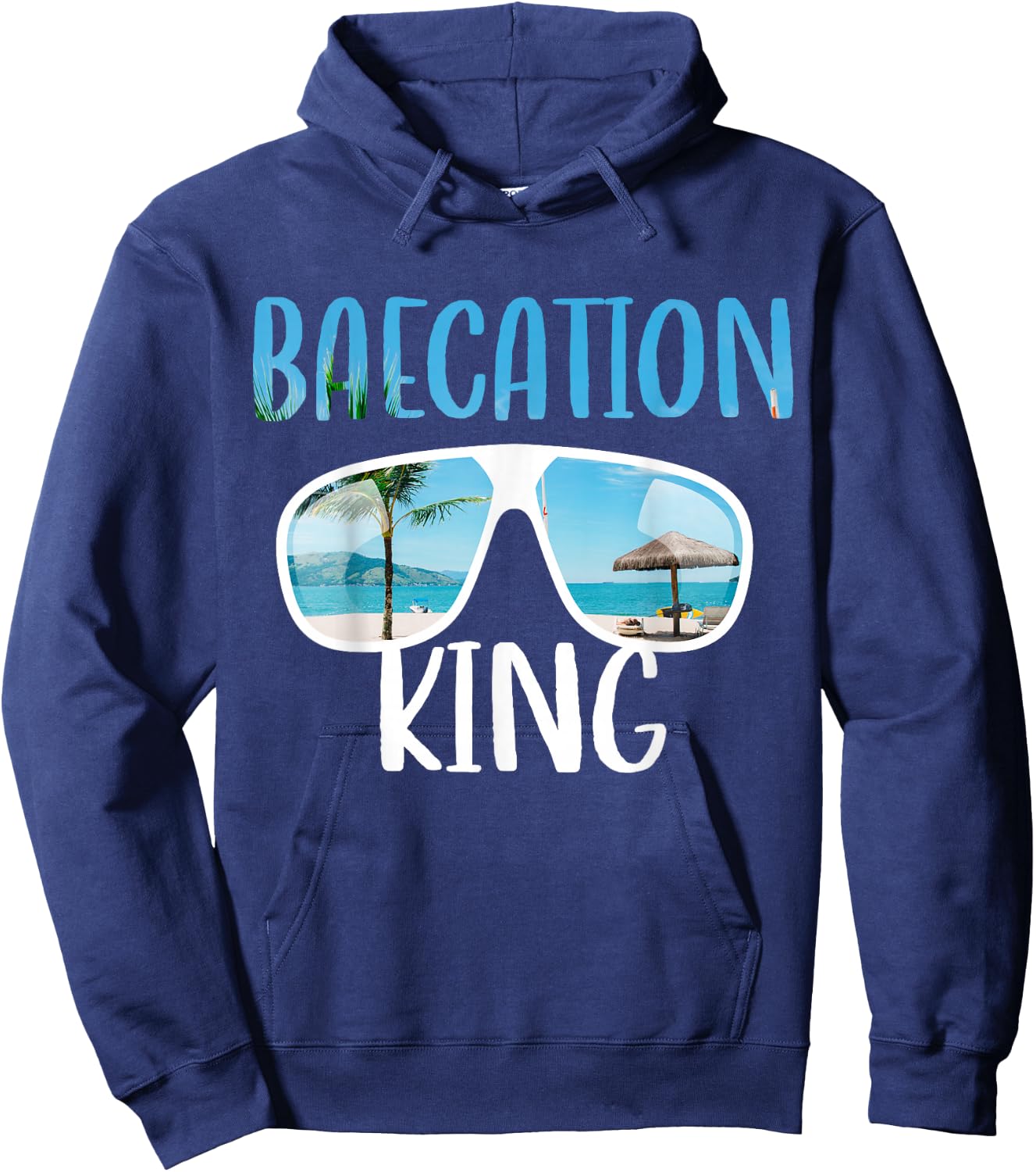 Baecation Designs For Couples Bae King Hoodie - Hoodie | Navy