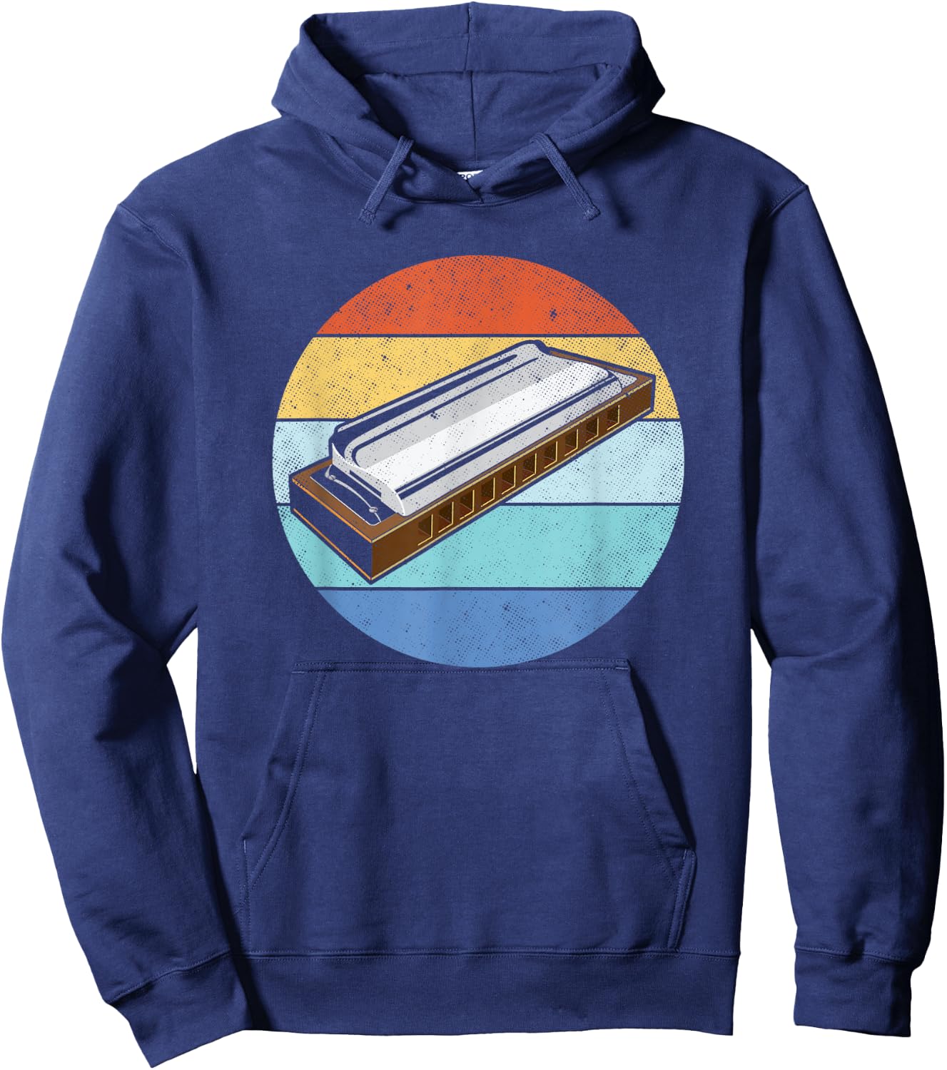Harmonica Vintage Retro Harmonica Player Gift Hoodie - Hoodie | Navy