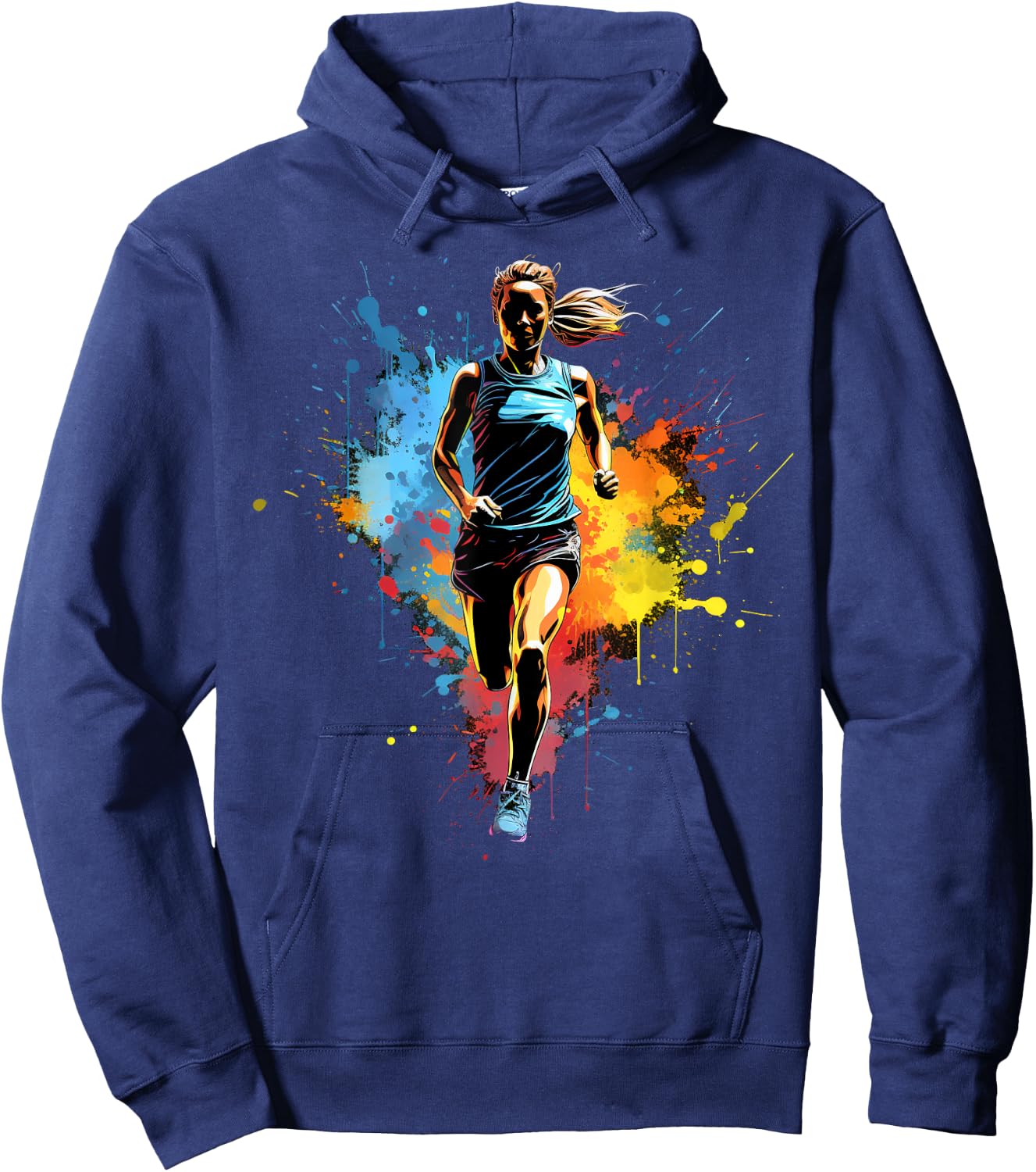Cross country runner Girl on Cross Country Running Hoodie - Hoodie | Navy