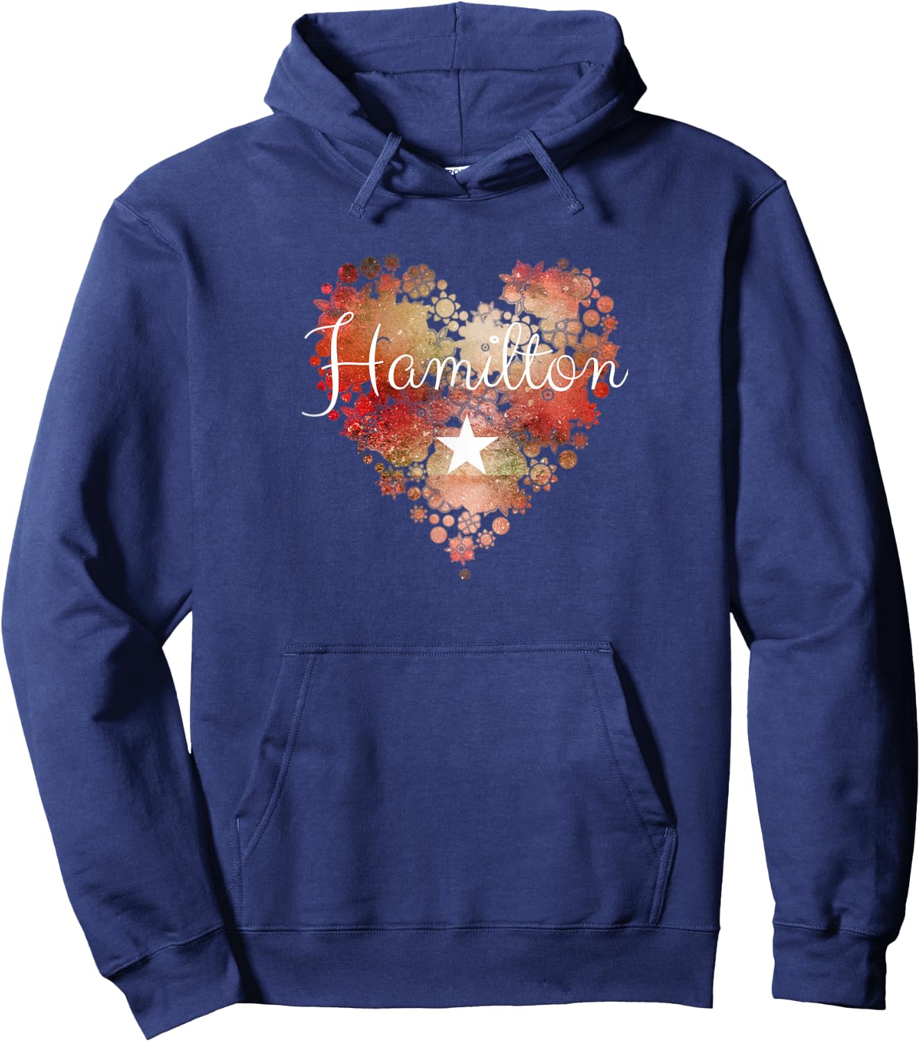 I Love Hamilton Heart | Gift Teenage Girl Women Hoodie - Hoodie | Navy