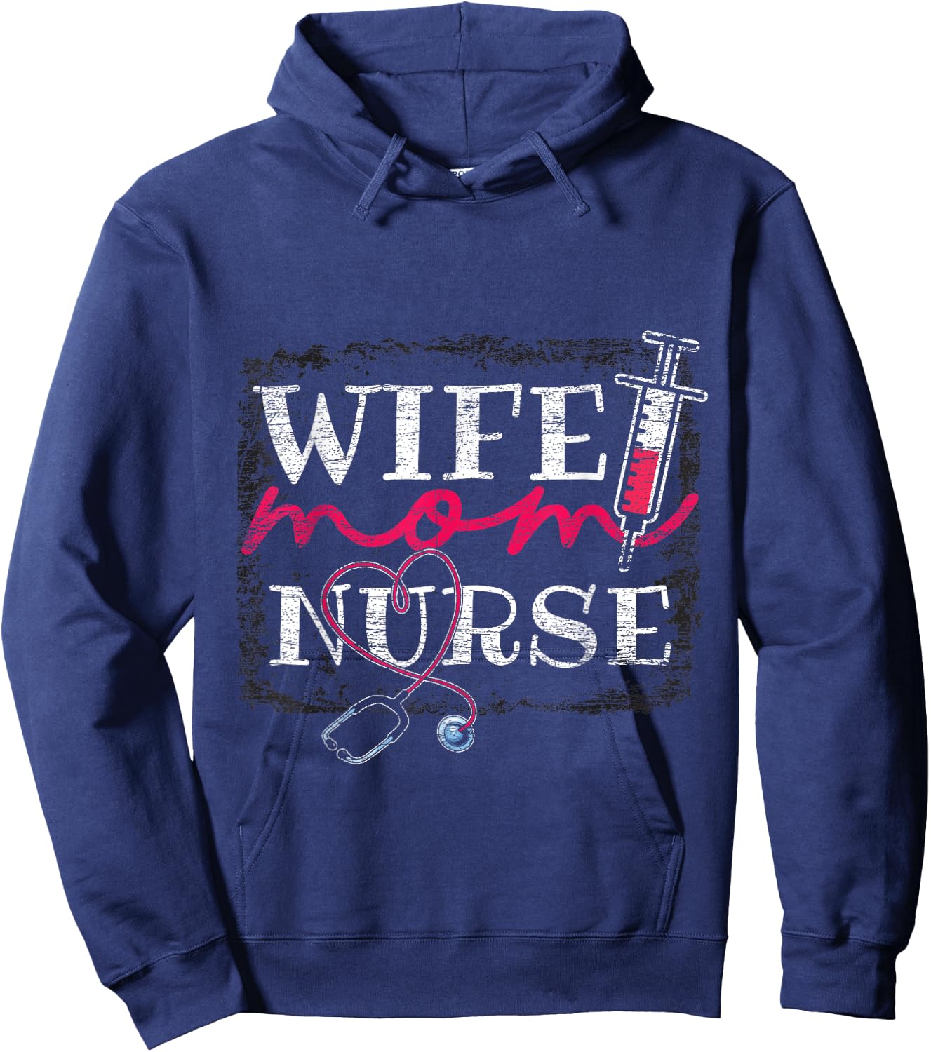 Wife Mom Nurse Hoodie - Hoodie | Navy