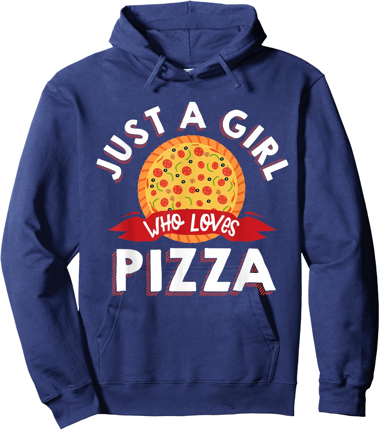 Funny Pizza Art Girls Italian Pizza Slice Lover Hoodie - Hoodie | Navy