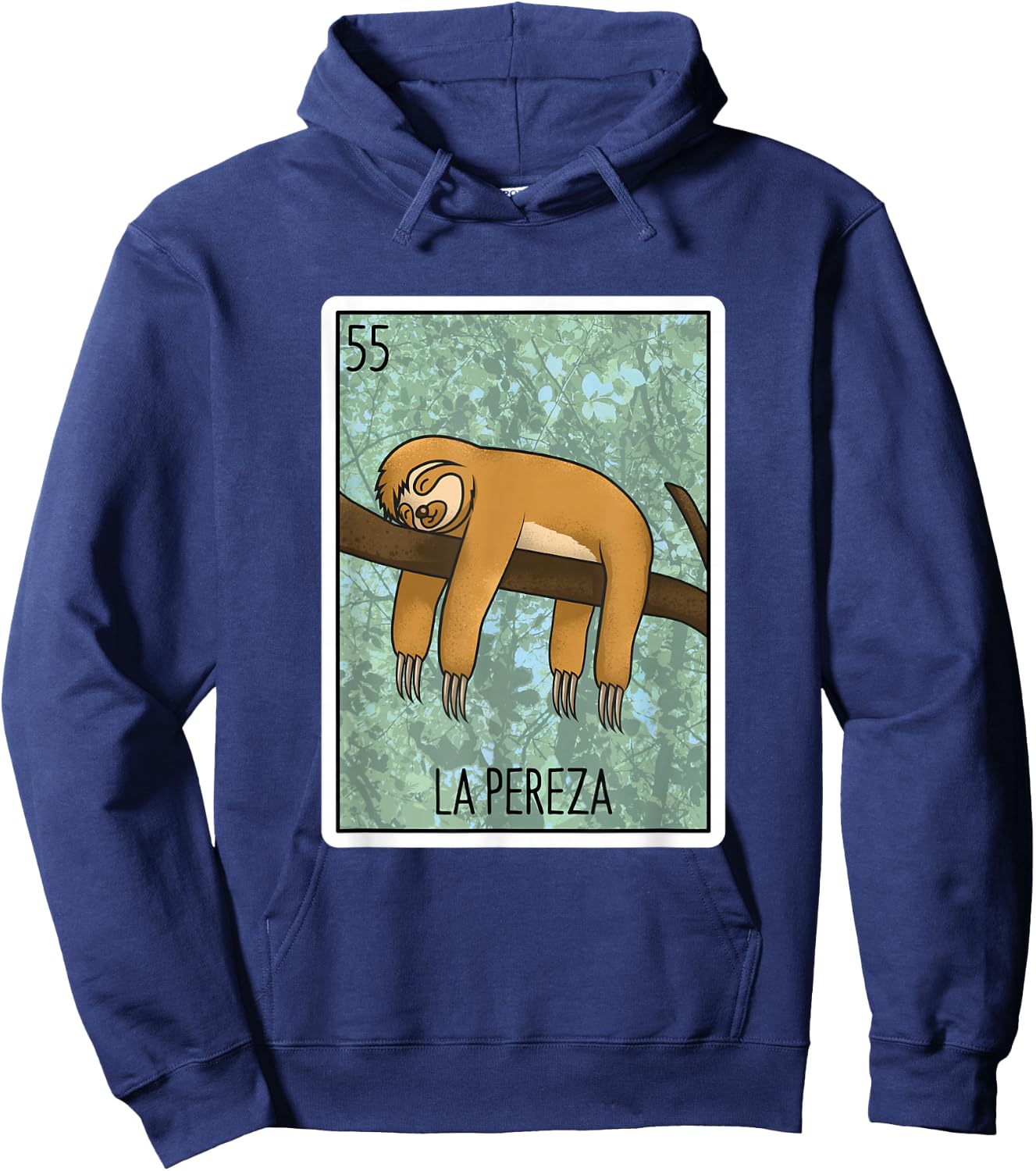 La Pereza Lottery Gift The Sloth Card Mexican Lottery Bingo Hoodie - Hoodie | Navy