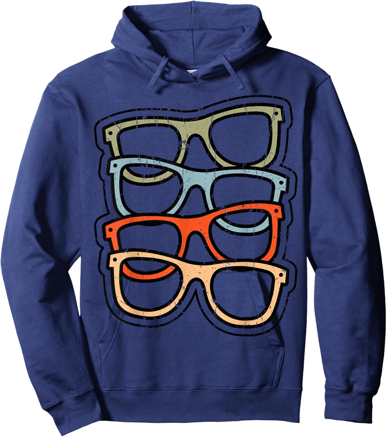 Retro Eye Glasses Sunglasses Optometrist Ophthalmologist Hoodie - Hoodie | Navy