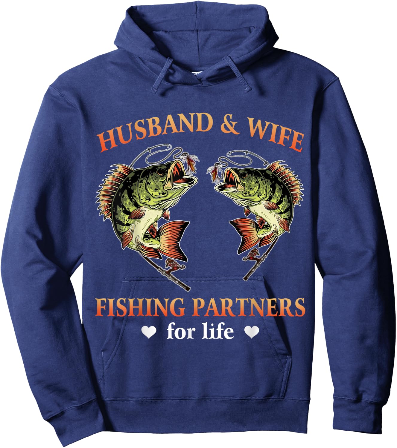 Husband And Wife Fishing Partners For Life Funny Fishing Hoodie - Hoodie | Navy