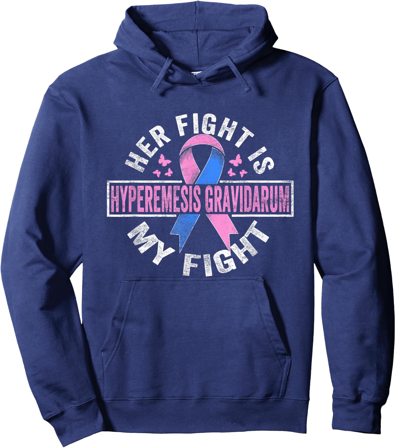 Her fight is my fight Hyperemesis Gravidarum Awareness Hoodie - Hoodie | Navy