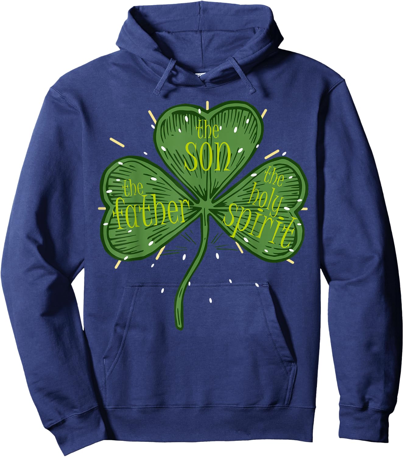 Irish Shamrock Christian Catholic Religious St Patricks Day Hoodie - Hoodie | Navy