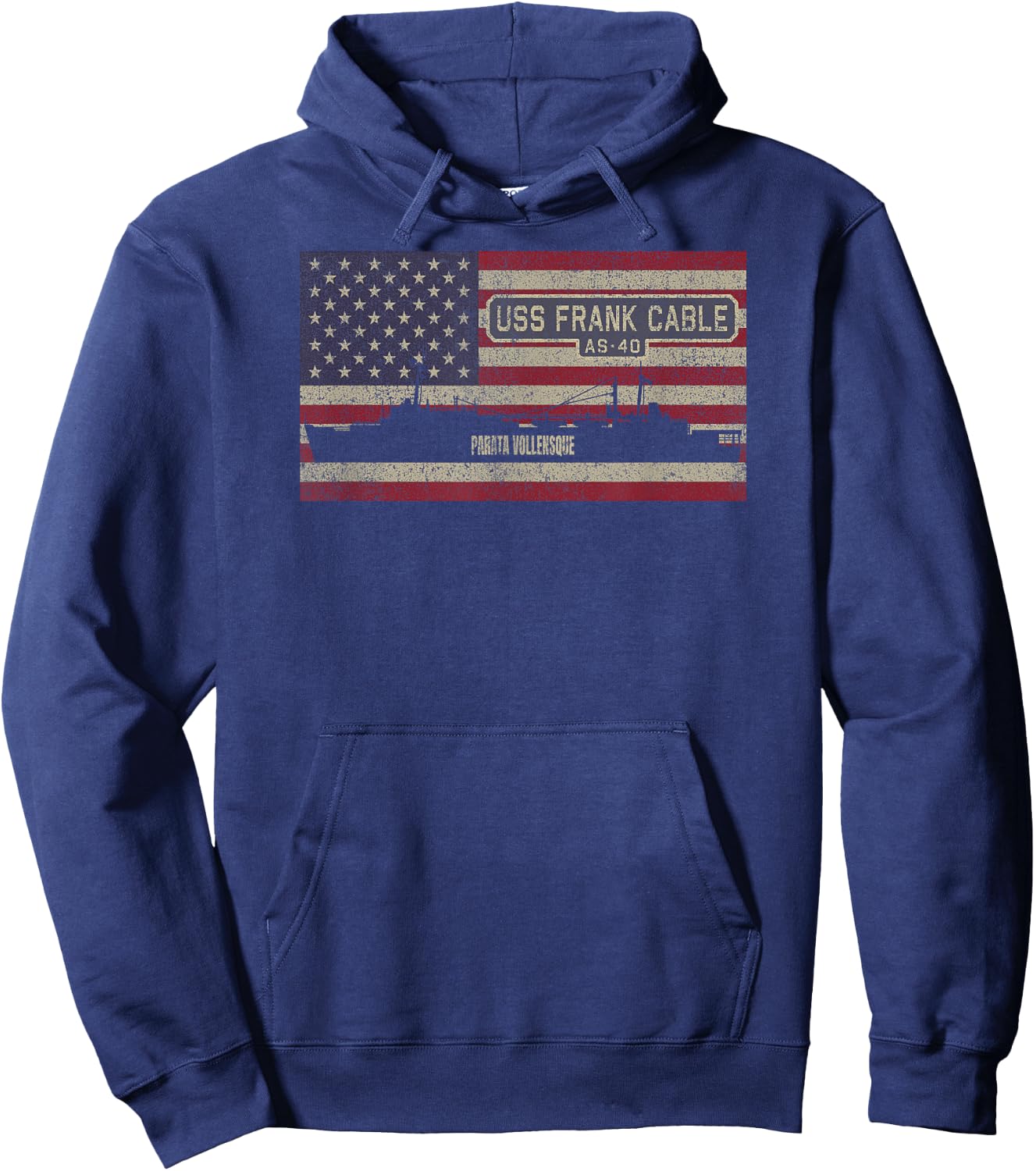 USS Frank Cable AS-40 Submarine Tender Ship American Flag Hoodie - Hoodie | Navy
