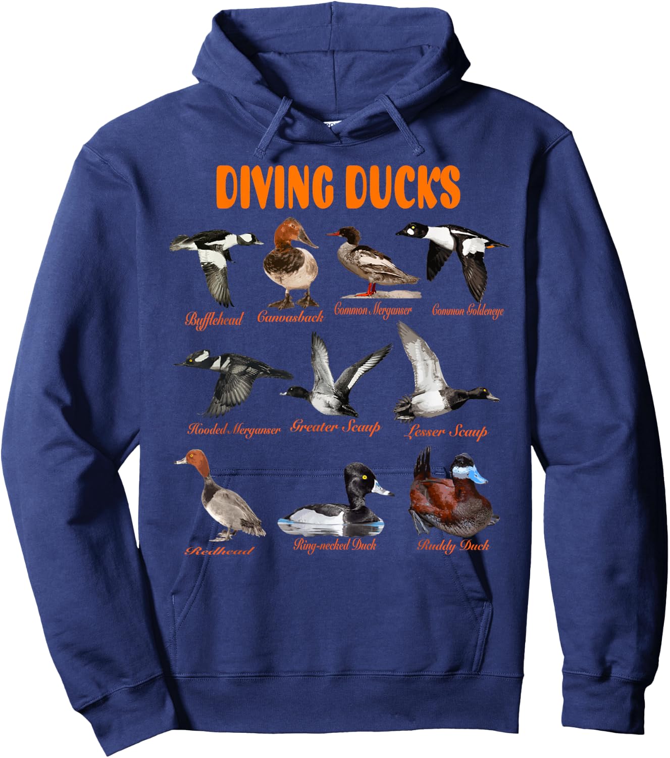 Diving Ducks Hunter Duck Hunting Trip Canvasback Merganser Hoodie - Hoodie | Navy