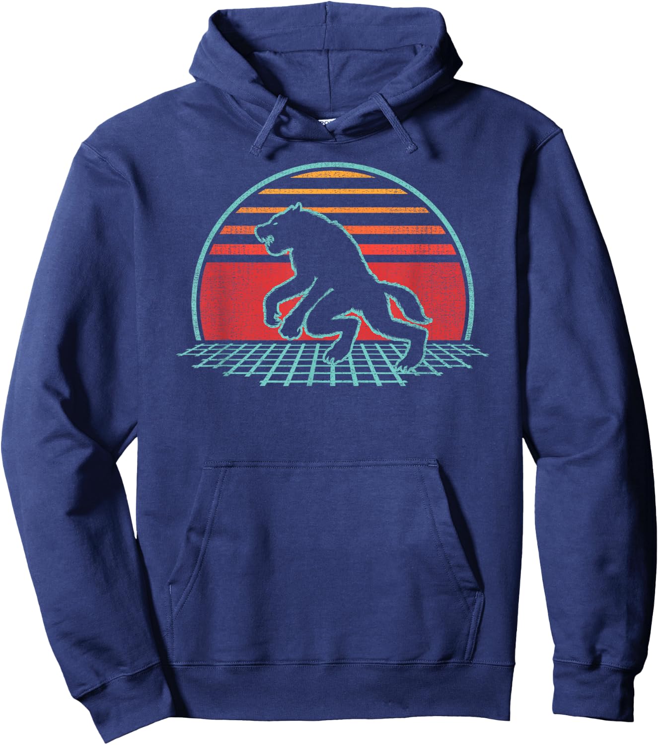 Werewolf Retro Vintage 80s Style Gift Hoodie - Hoodie | Navy
