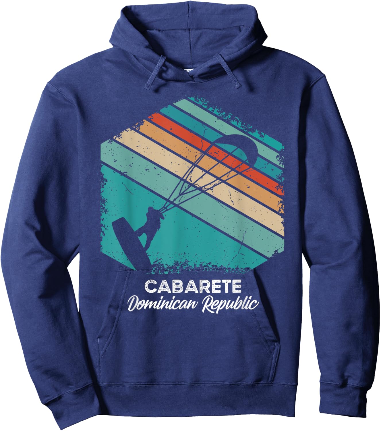 Vintage Retro Kitesurf Cabarete Kite Surfing Hoodie - Hoodie | Navy